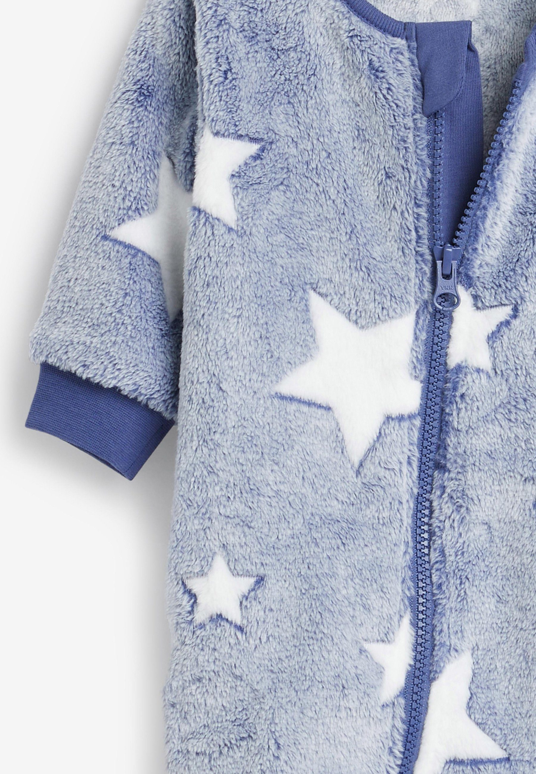 Schlafoverall (1-tlg) aus Next Blue Fleece Babyschlafanzug Star