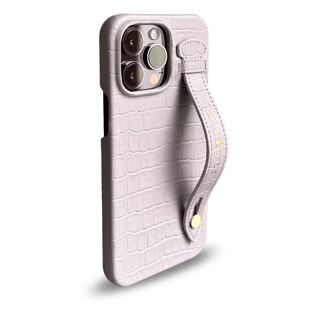GOLDBLACK Handyhülle GOLDBLACK iPhone 14 Pro Max Slim Lederhülle Kroko-Prägung Lila mit