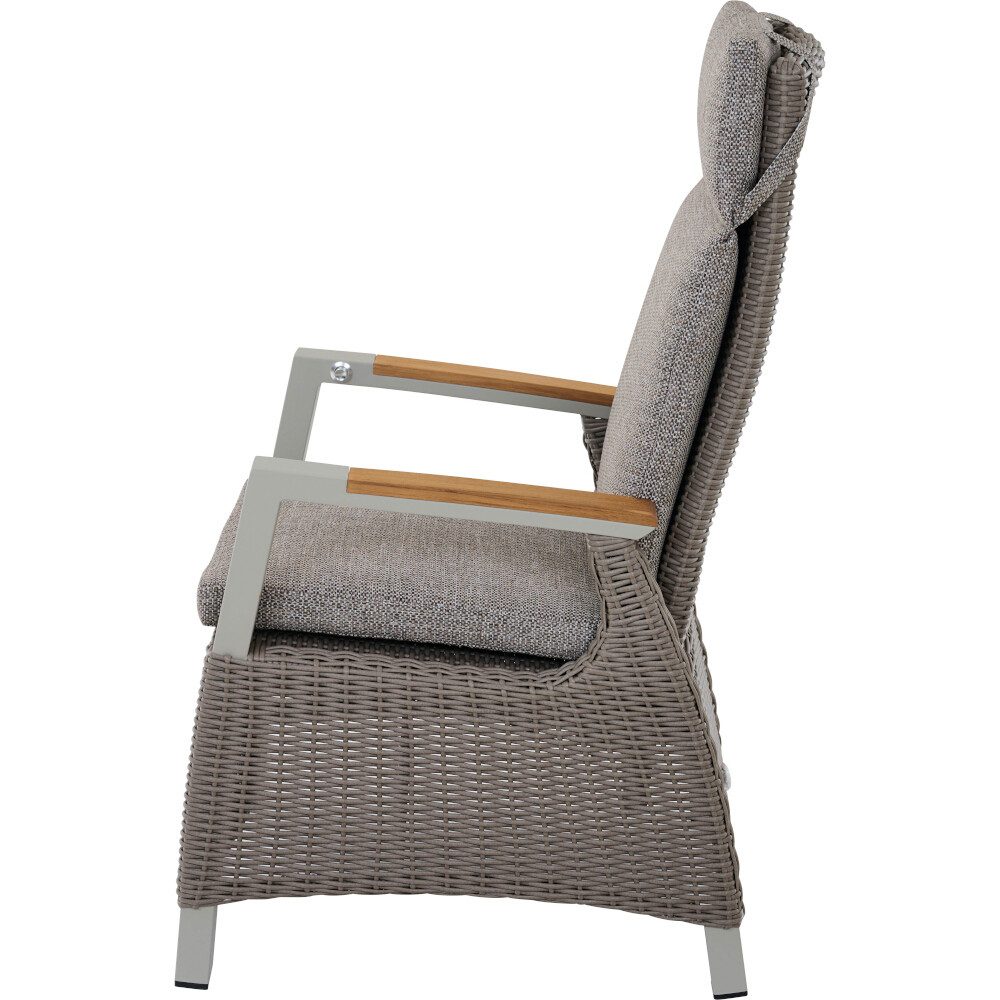 Siena Garden Gartensessel Corido Move Sessel / taupe / Aluminium / Teak / inkl. Auflage