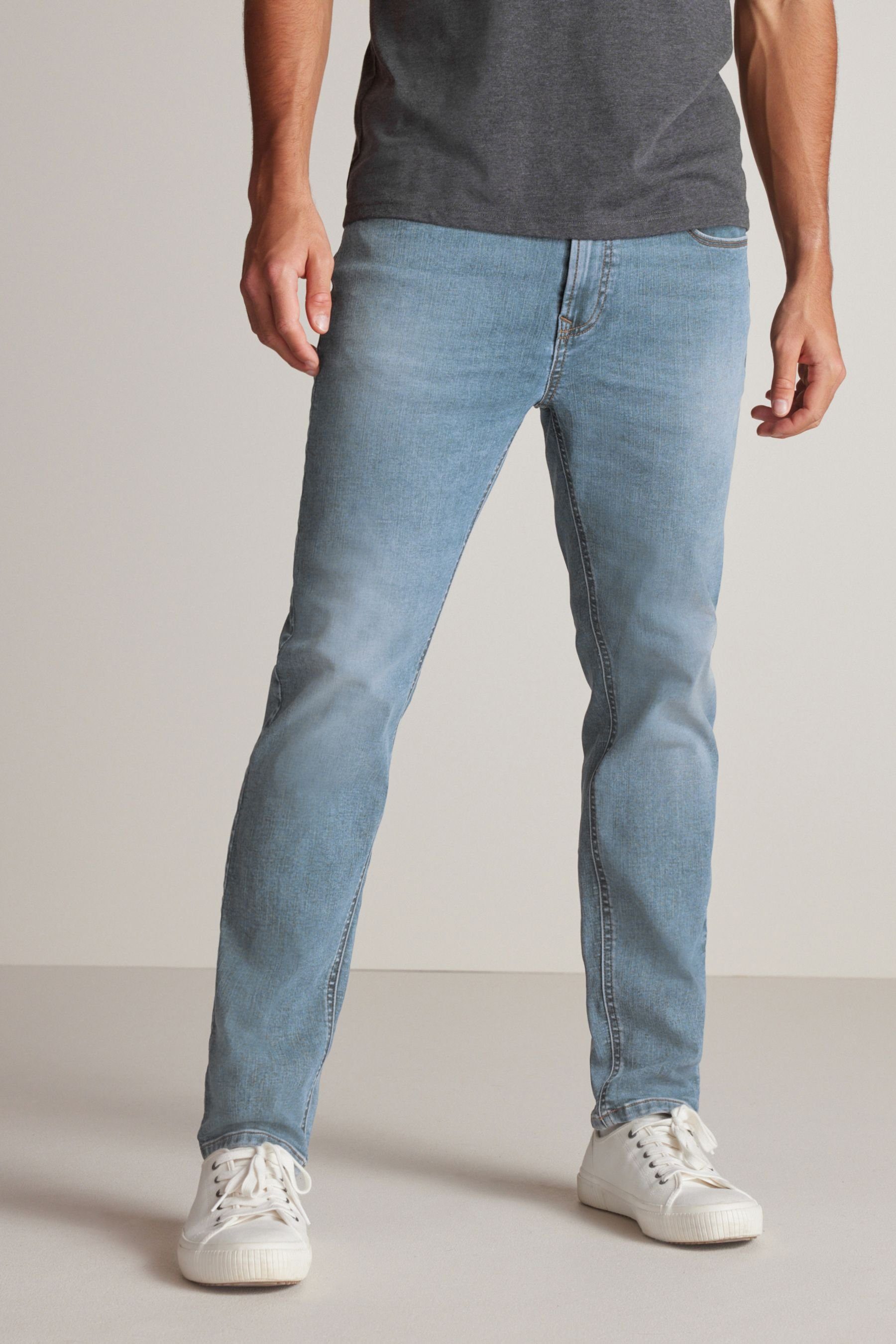 Next Slim-fit-Jeans Gefärbte Slim Fit Stretch-Jeans (1-tlg) Washed Blue