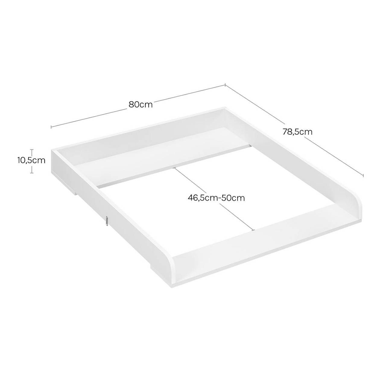 Woltu Wickeltisch (1-tlg), für Wickelkommode(Tiefe:46,5-50 cm), mit Metallschnallen