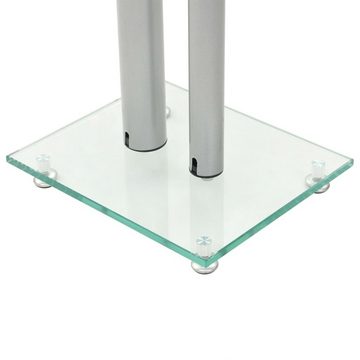 vidaXL Lautsprecherständer Säulen-Design 2 Stk. Hartglas Silbern Lautsprecherständer