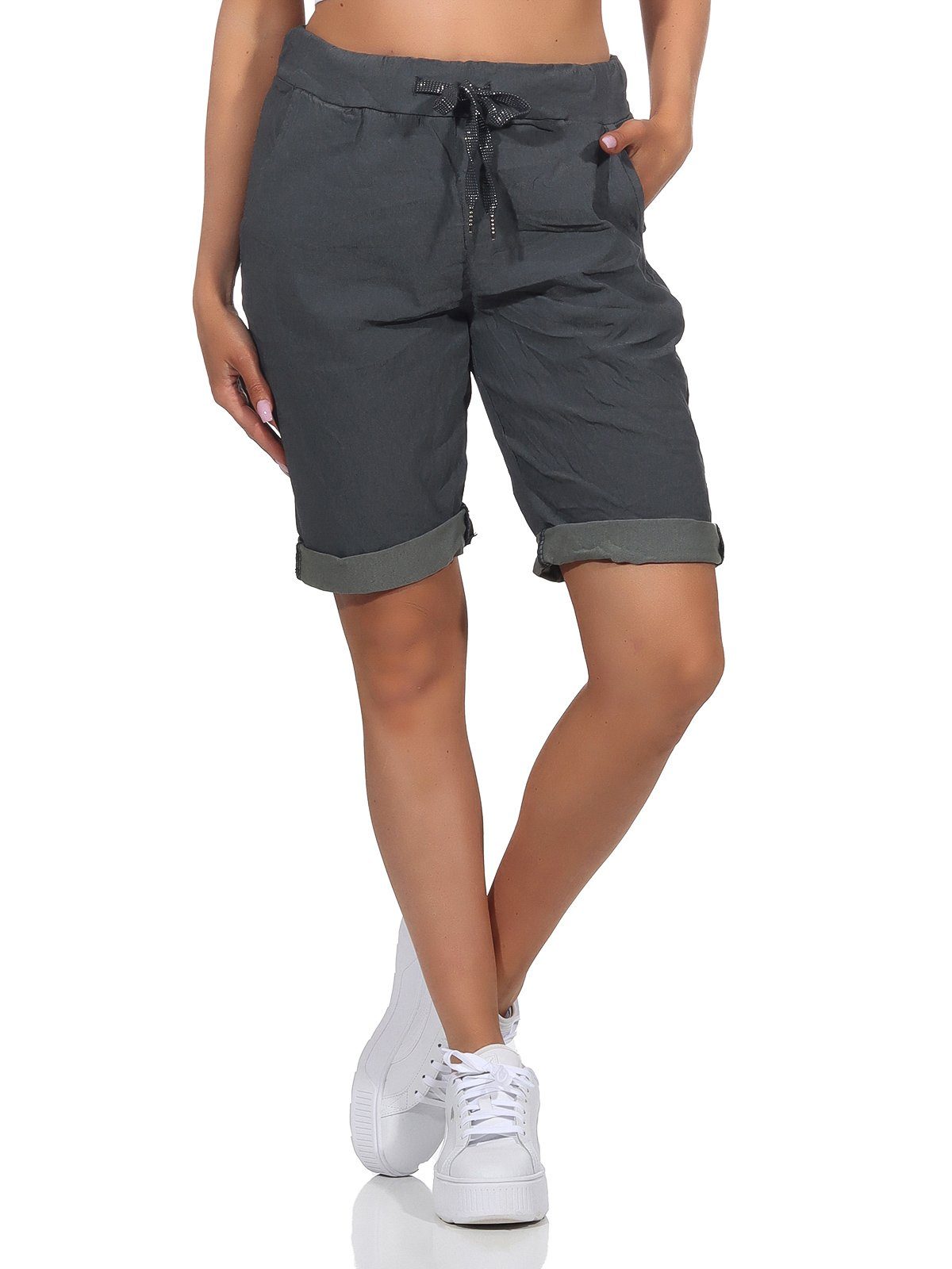 Aurela Damenmode Chinoshorts Kurze Damen Sommerhose Chino Shorts Jeans Bermuda