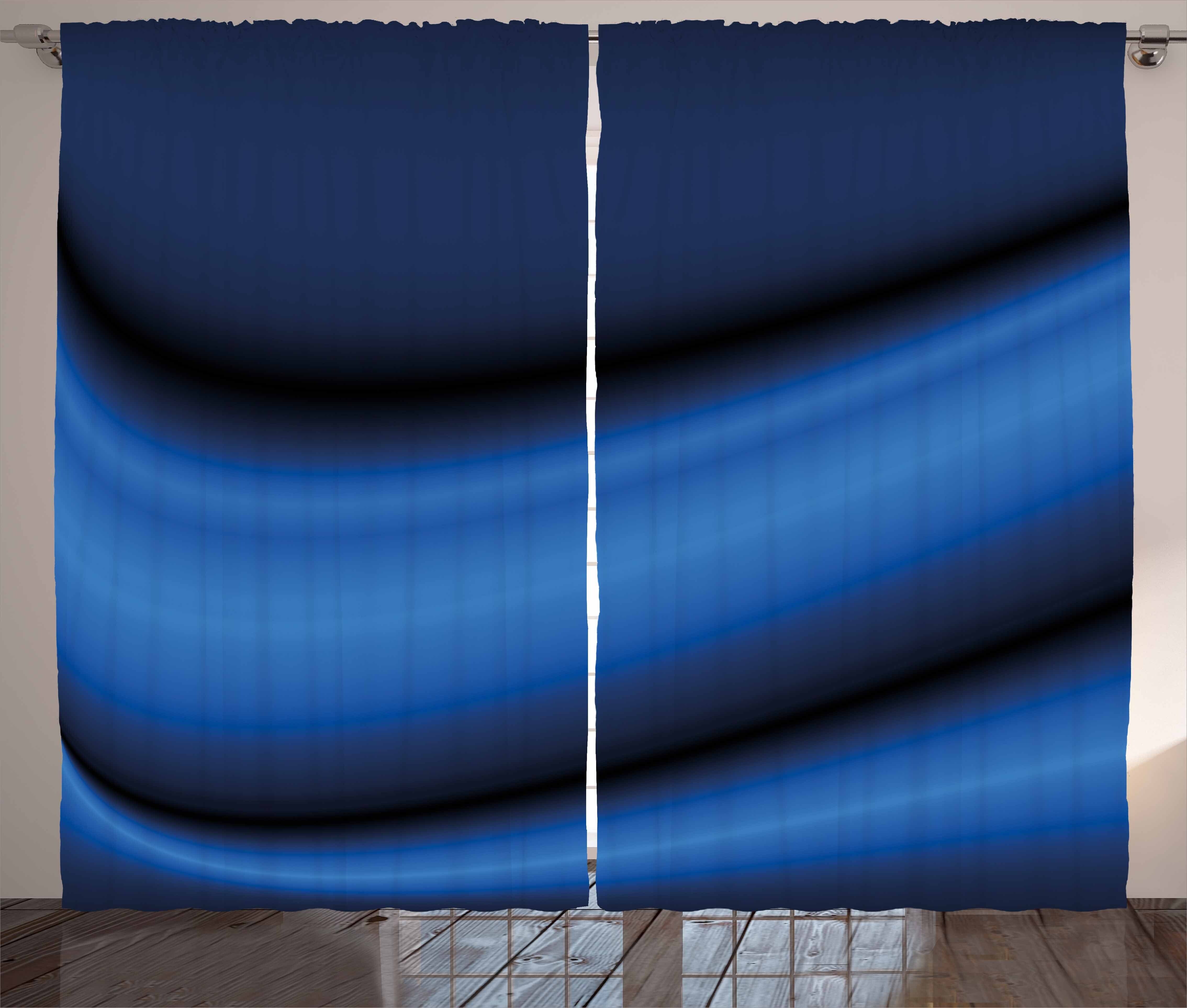 Gardine Schlafzimmer Schlaufen Haken, Vorhang Abakuhaus, und Verschwommen Wellenförmige Kräuselband Abstrakte mit Dunkelblau