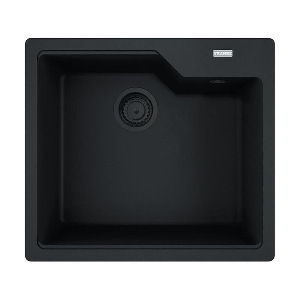 FRANKE Granitspüle Urban UBG 610-56 Fragranit Black Matt - Black Collection, Drehknopfven, 56/500 cm