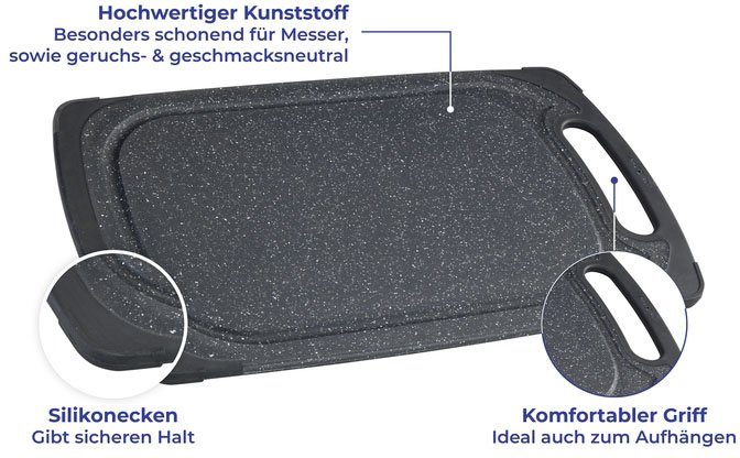 Maximex Schneidebrett 2in1, Polypropylen, lebensmittelecht Aluminium, Silikon, inkl. Auftauplatte, (1-St), wendbar