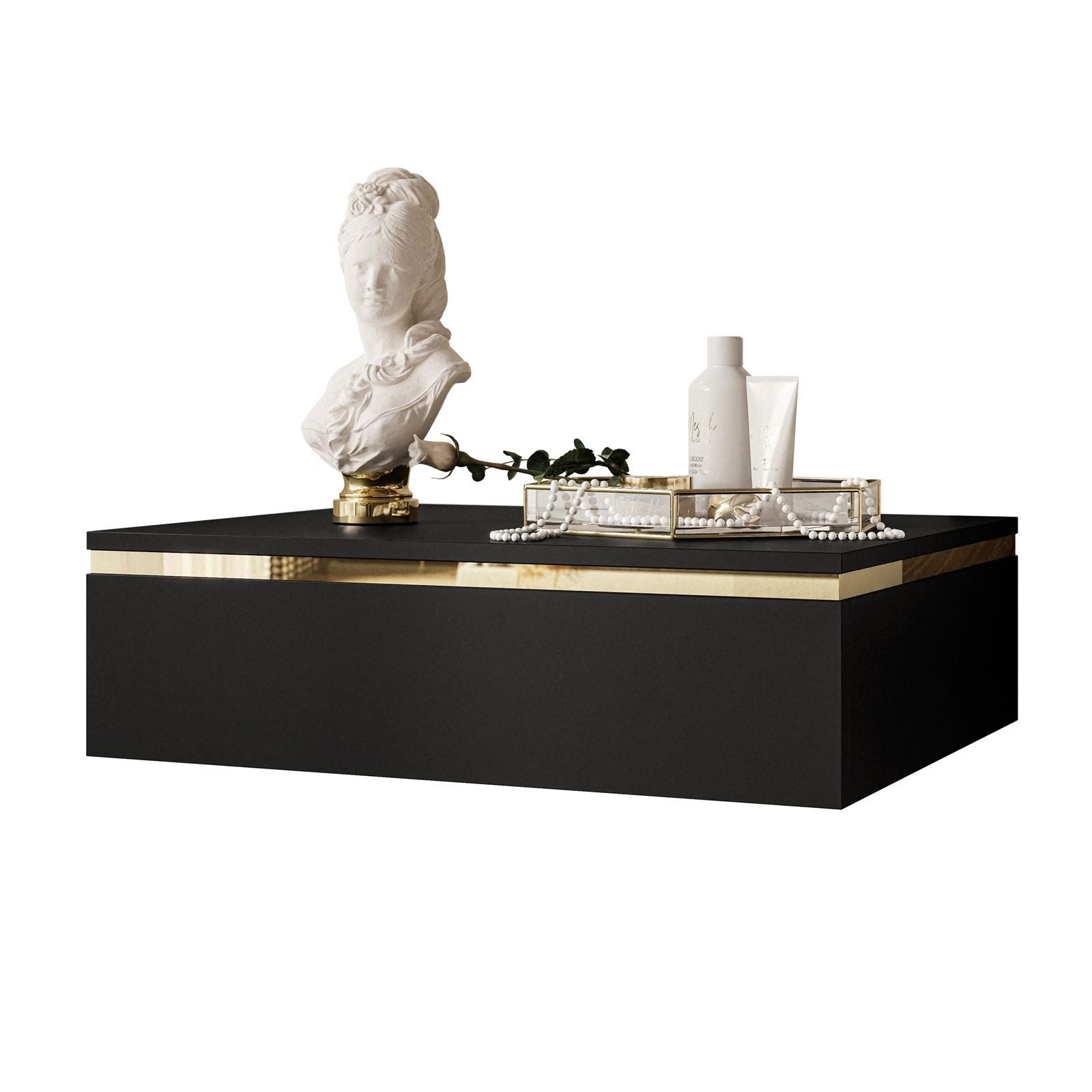 Lookway Nachttisch AURORA schwarz matt zum Aufhängen, Breite : 48,4 cm günstig online kaufen