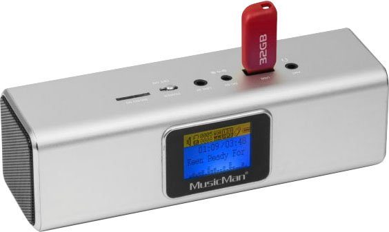 silberfarben Bluetooth-Speaker (Bluetooth, Soundstation) Technaxx DAB Stereo W, 6 BT-X29 MusicMan Bluetooth