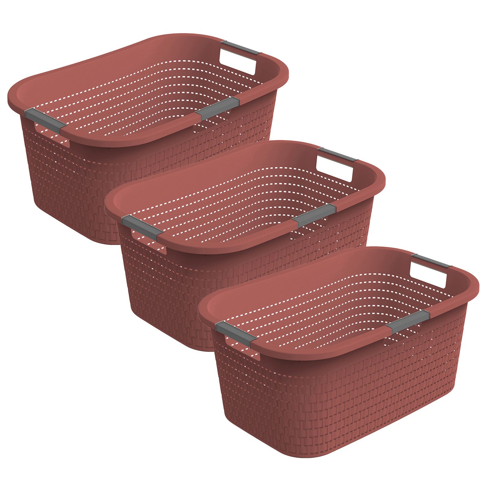 ROTHO Wäschekorb 3er-Set Wäschebox 40L COUNTRY, ergonomische Wäschebehälter günstig online kaufen