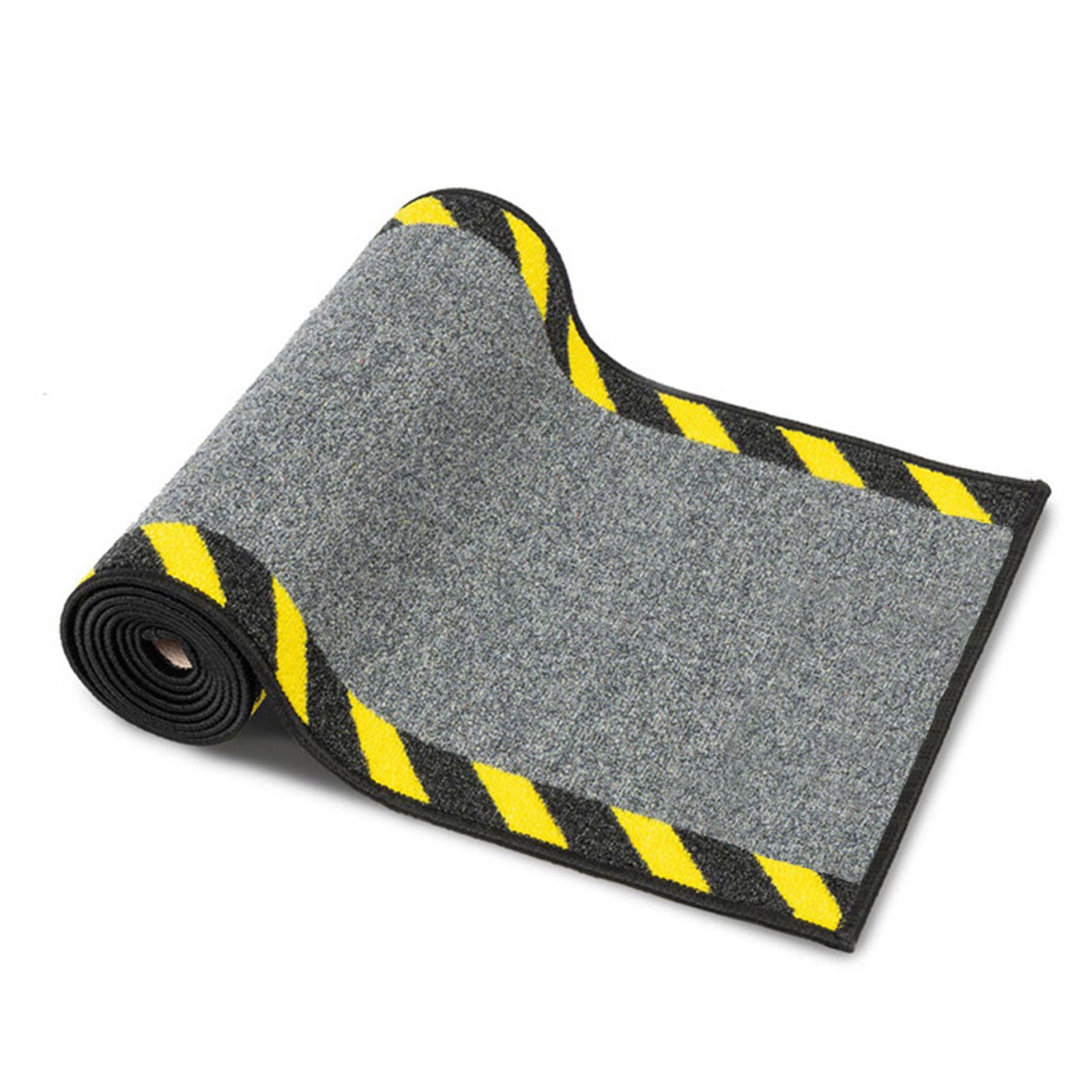 Floordirekt Bodenschutzmatte Kabelmatte mit Warnumrandung, Matte, waschbar