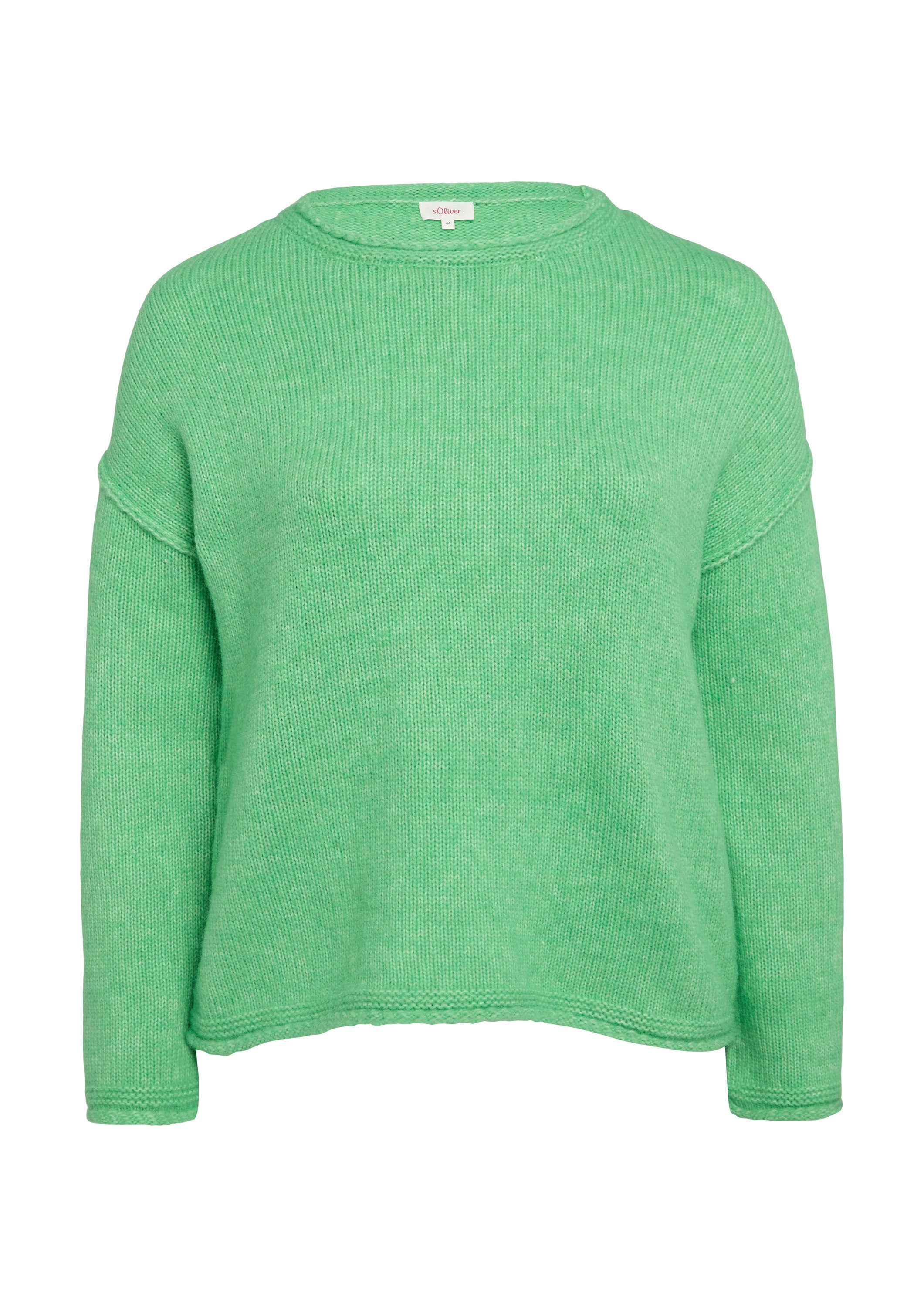 s.Oliver Longpullover Strickpullover Strickpullover mit weiten Ärmeln im Re günstig online kaufen