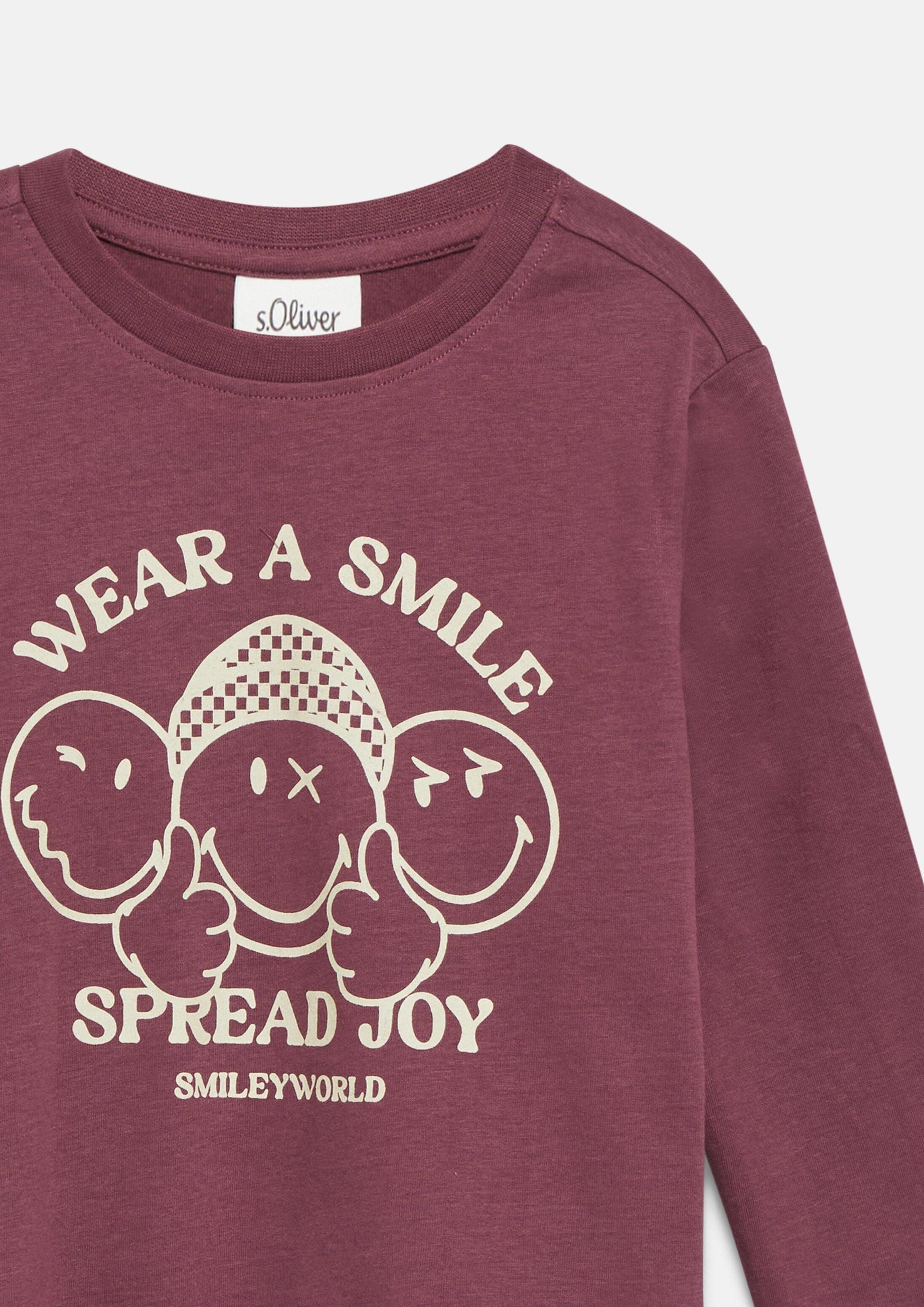 s.Oliver Langarmshirt T-Shirt Smiley® Longsleeve mit Front- und Ärmelprint – Bild 4 von 4