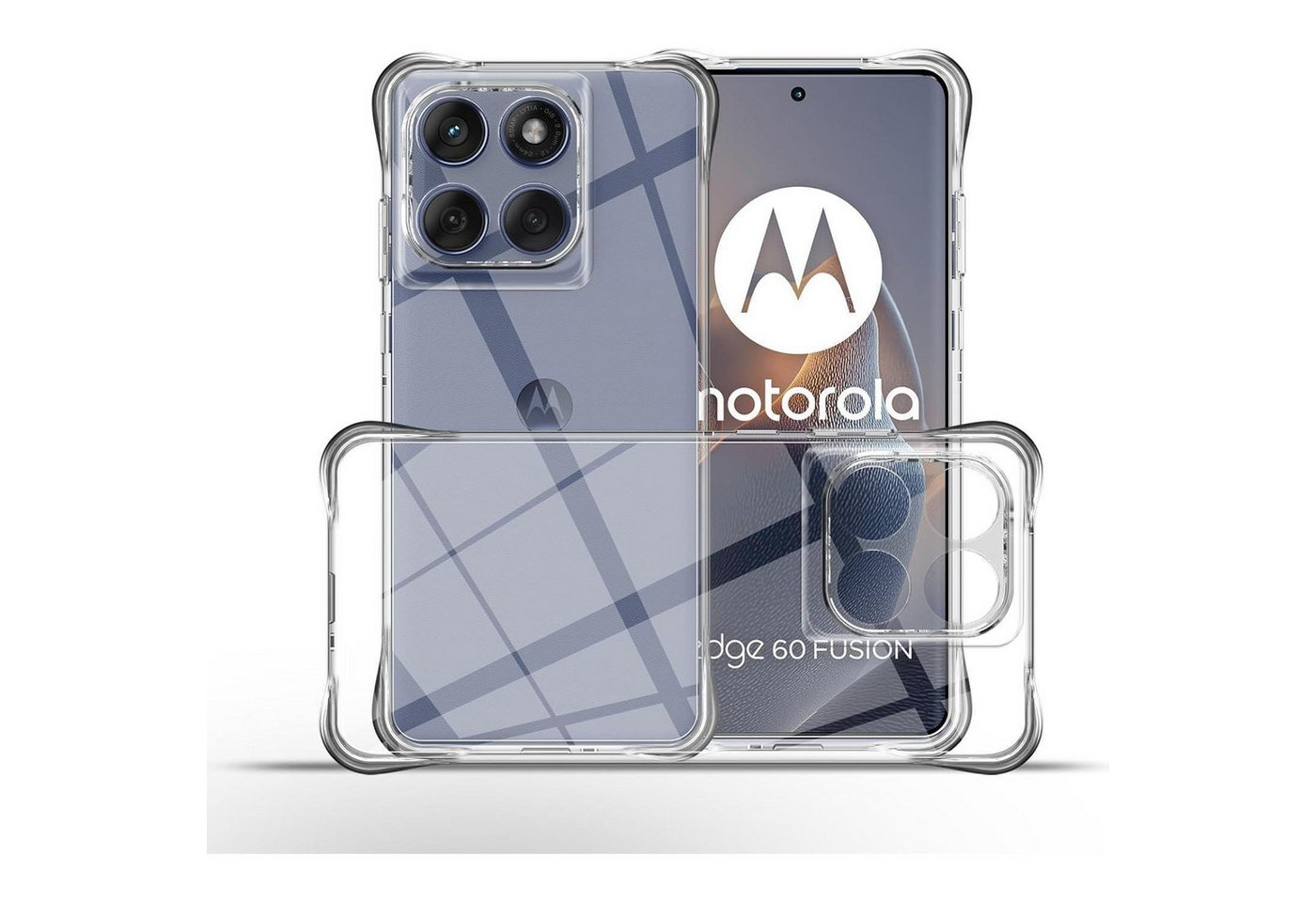 LuxusKollektion Handyhülle Hülle TPU transparent Stoßdämpfung Edge 60 Fusion Moto 60Fusion