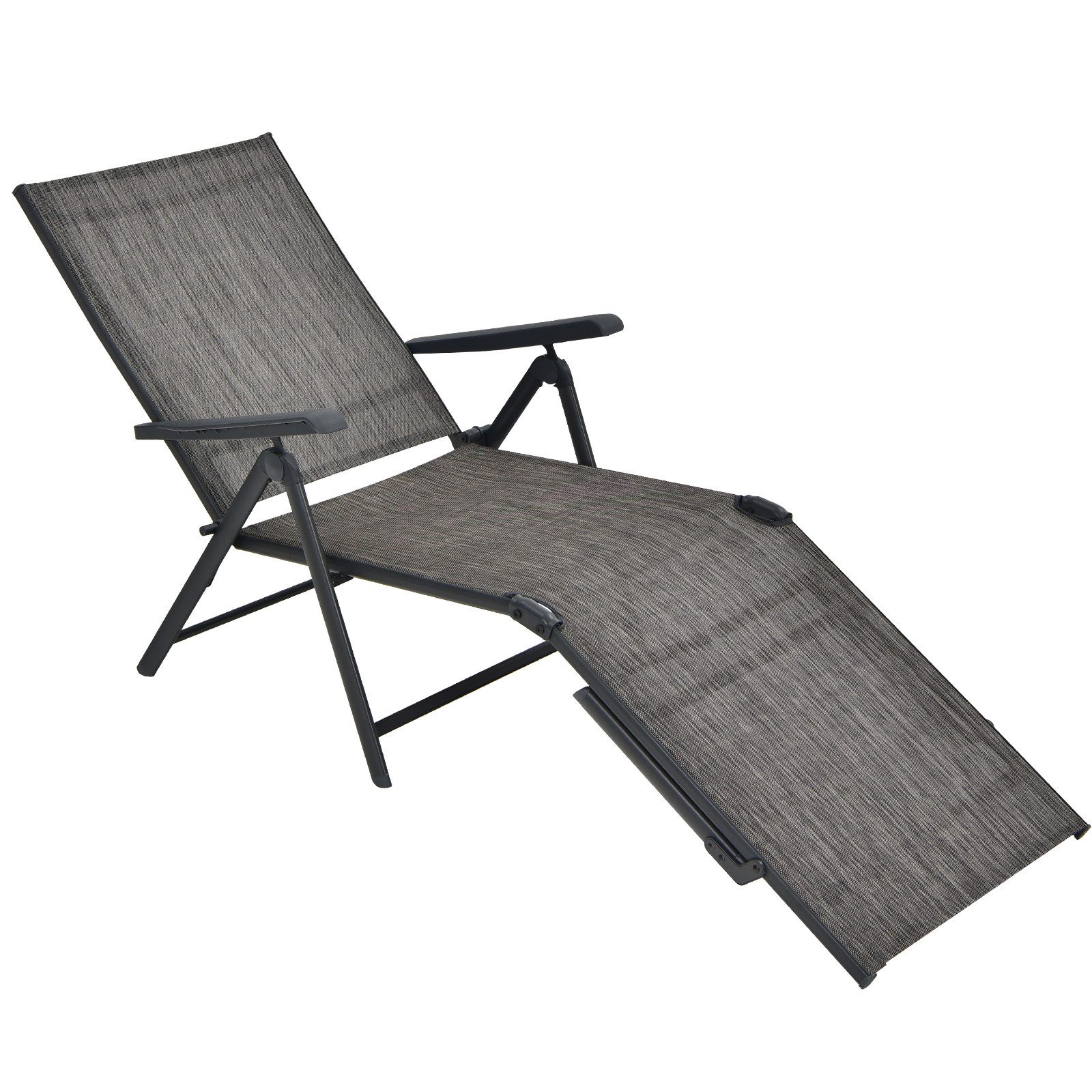 COSTWAY Gartenliege Liegestuhl, 7-stufig verstellbar