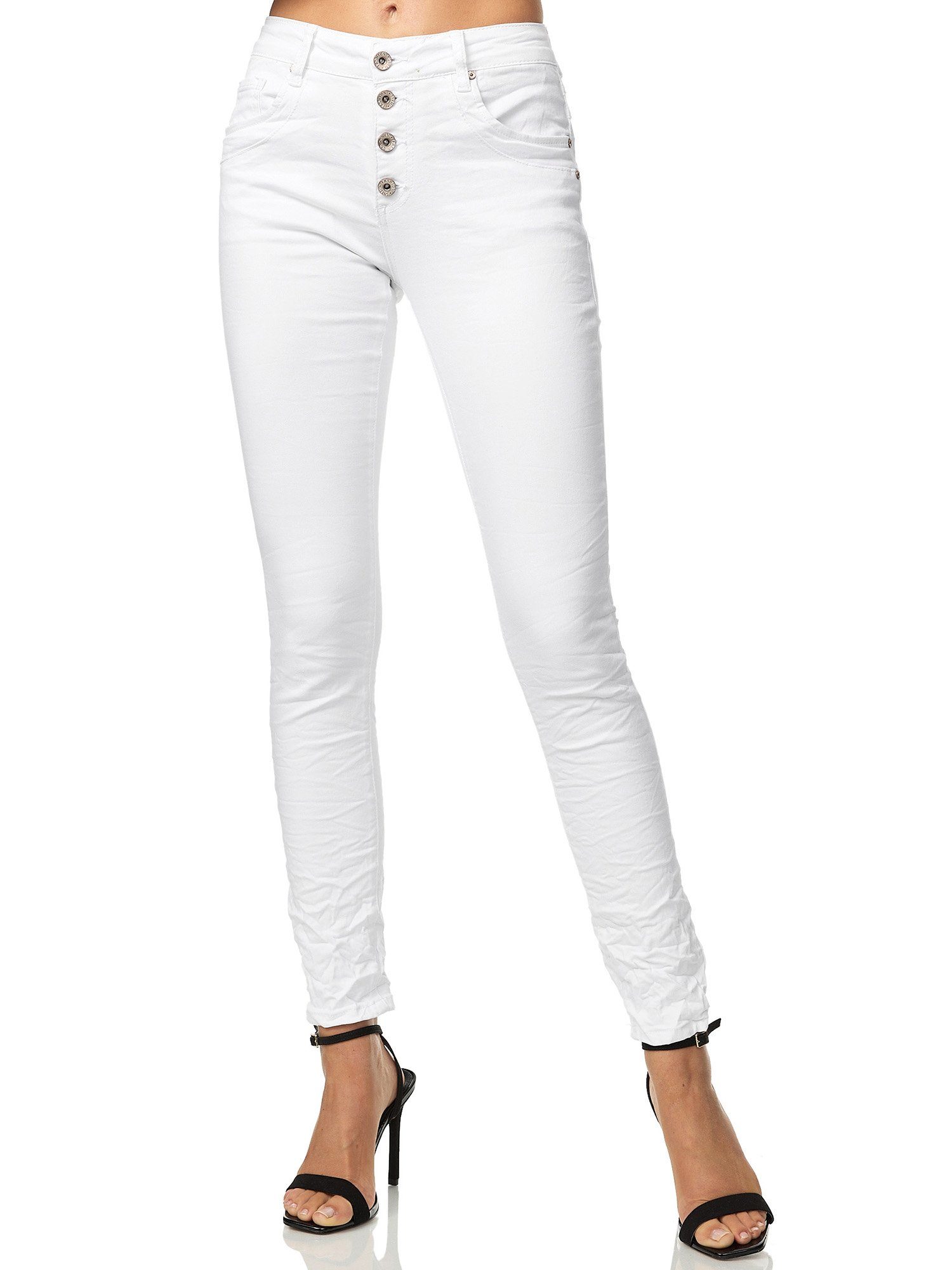 Elara (1-tlg) Boyfriend-Jeans Elara weiß Damen berlin Chunkyrayan Jeans Baggy