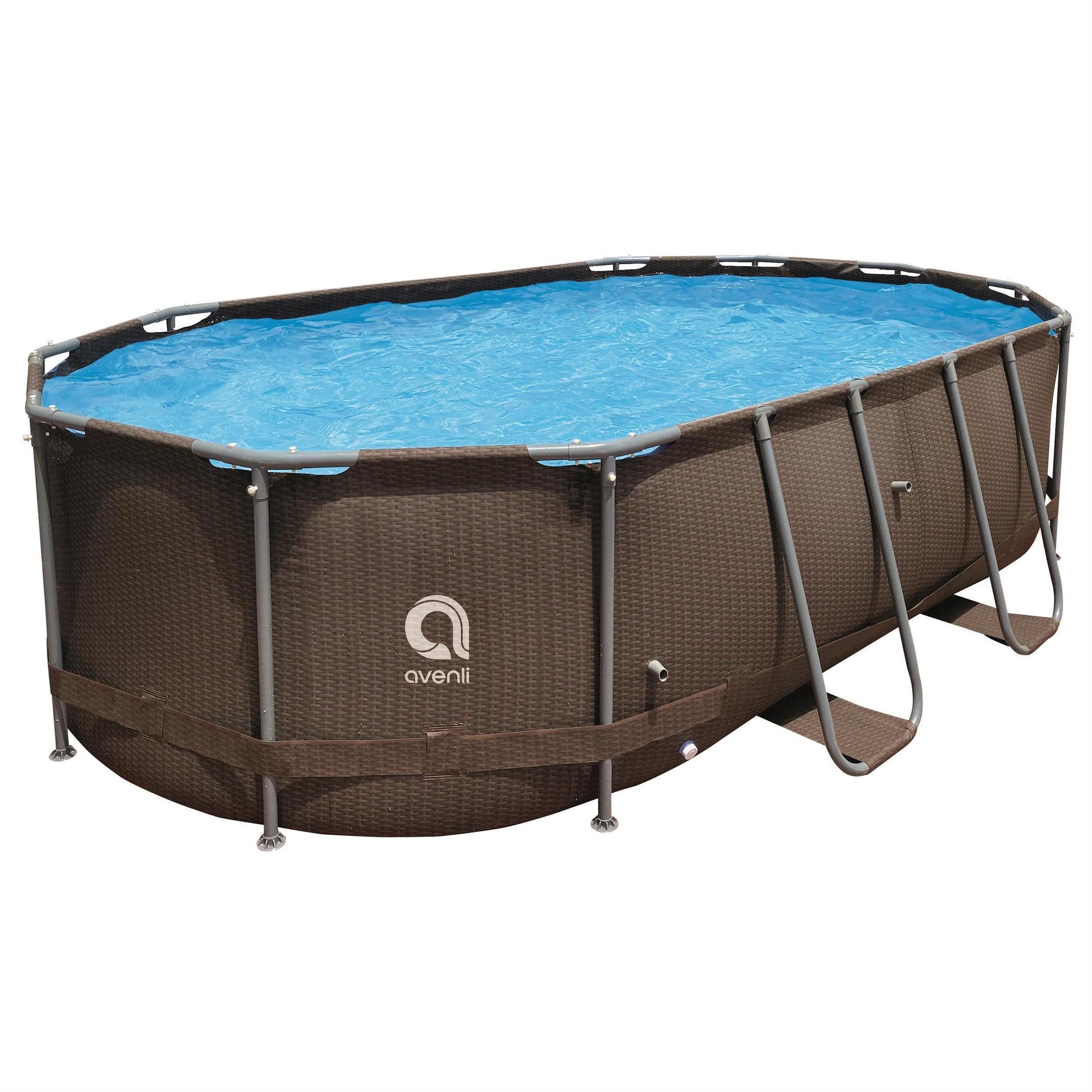 Avenli Framepool Frame Oval Pool 427 x 275 x 100 cm, Aufstellpool (Stahlrahmenpool, ohne Zubehör), Auch als Ersatzpool geeignet