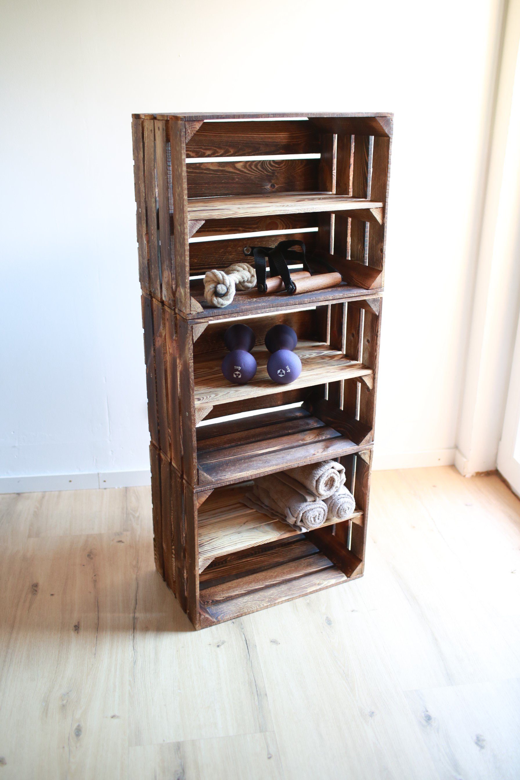 Teramico Holzkiste Holzkisten 50 x 40 x 30cm geflammt Set-Varianten kostenloser Versand, geflammt