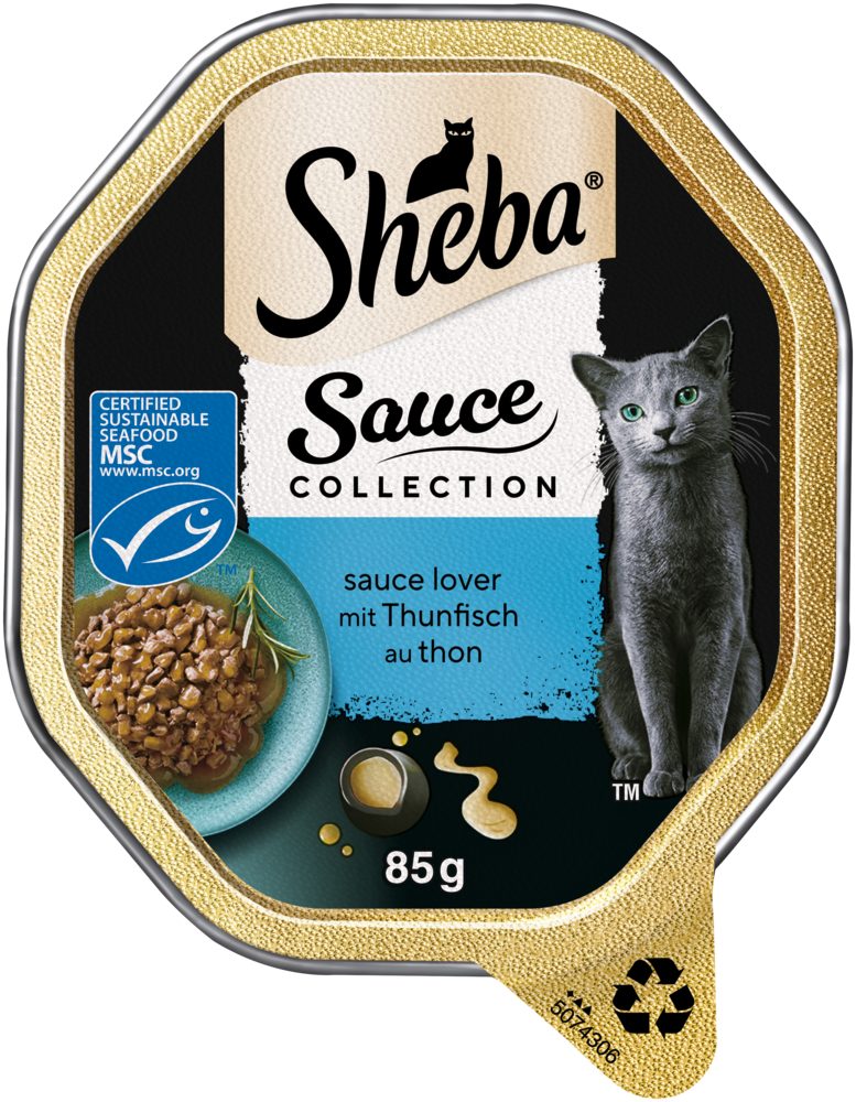 Sheba SHEBA® Schale Sauce Collection sauce lover mit Thunfisch 2 x 11 x 85g, Nassfutter für: Katze