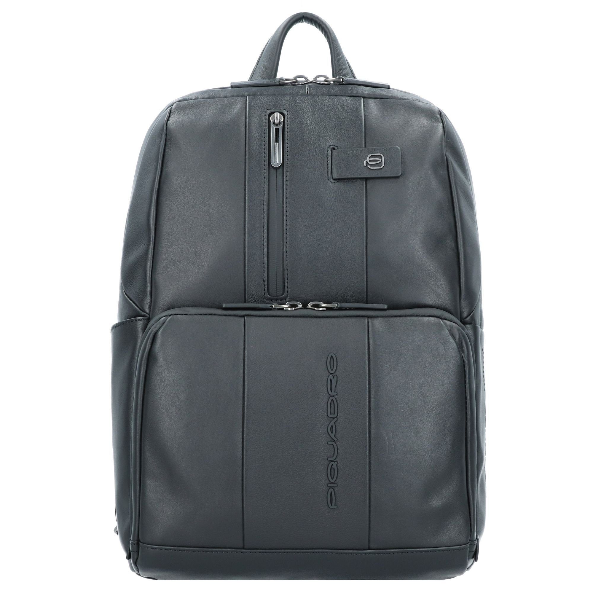 Leder black Piquadro Urban, Laptoprucksack