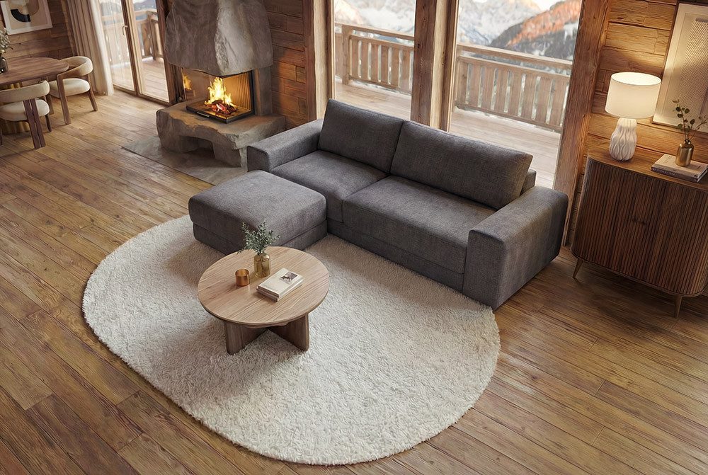 riess-ambiente 3-Sitzer LOFT 210cm grau - Vogue Velours Samt, Taschenfederkern, Rundumbezug, Einzelartikel 1 Teile, Moderne Couch - ideal für Wohn- und Schlafzi – Bild 4 von 5