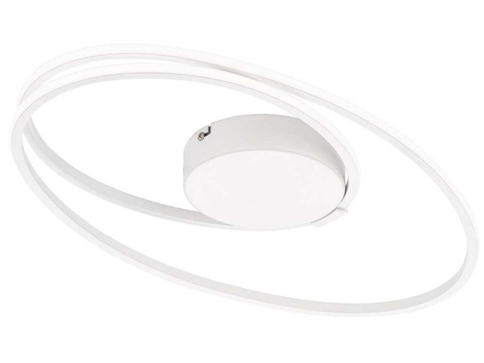 WOFI Decken-Beleuchtung Breite Deckenleuchte, flach fest integriert, 50cm LED Ring-Lampe Dimmer, LED Weiß Warmweiß, dimmbar indirekte