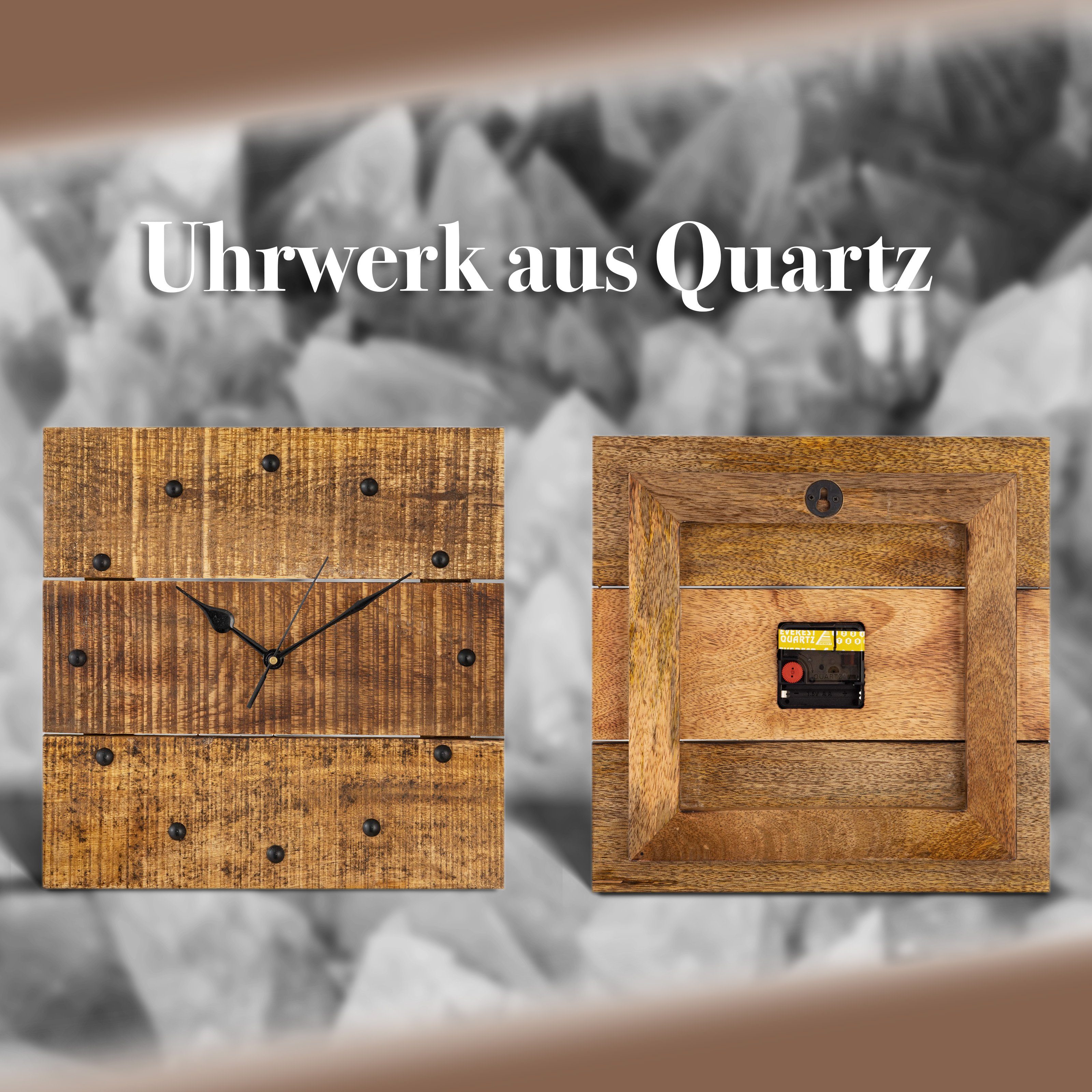 ELYFLAIR Wanduhr ELYFLAIR® Retro Deko Holz Wohnzimmeruhr Wanduhr Vintage Uhr