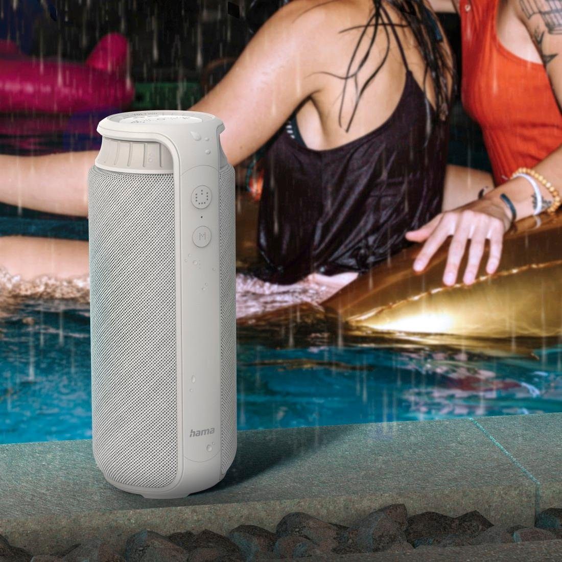 (spritzwassergeschützt) Hama "Pipe Bluetooth-Lautsprecher 24W Bluetooth®-Lautsprecher 2.0", weiß