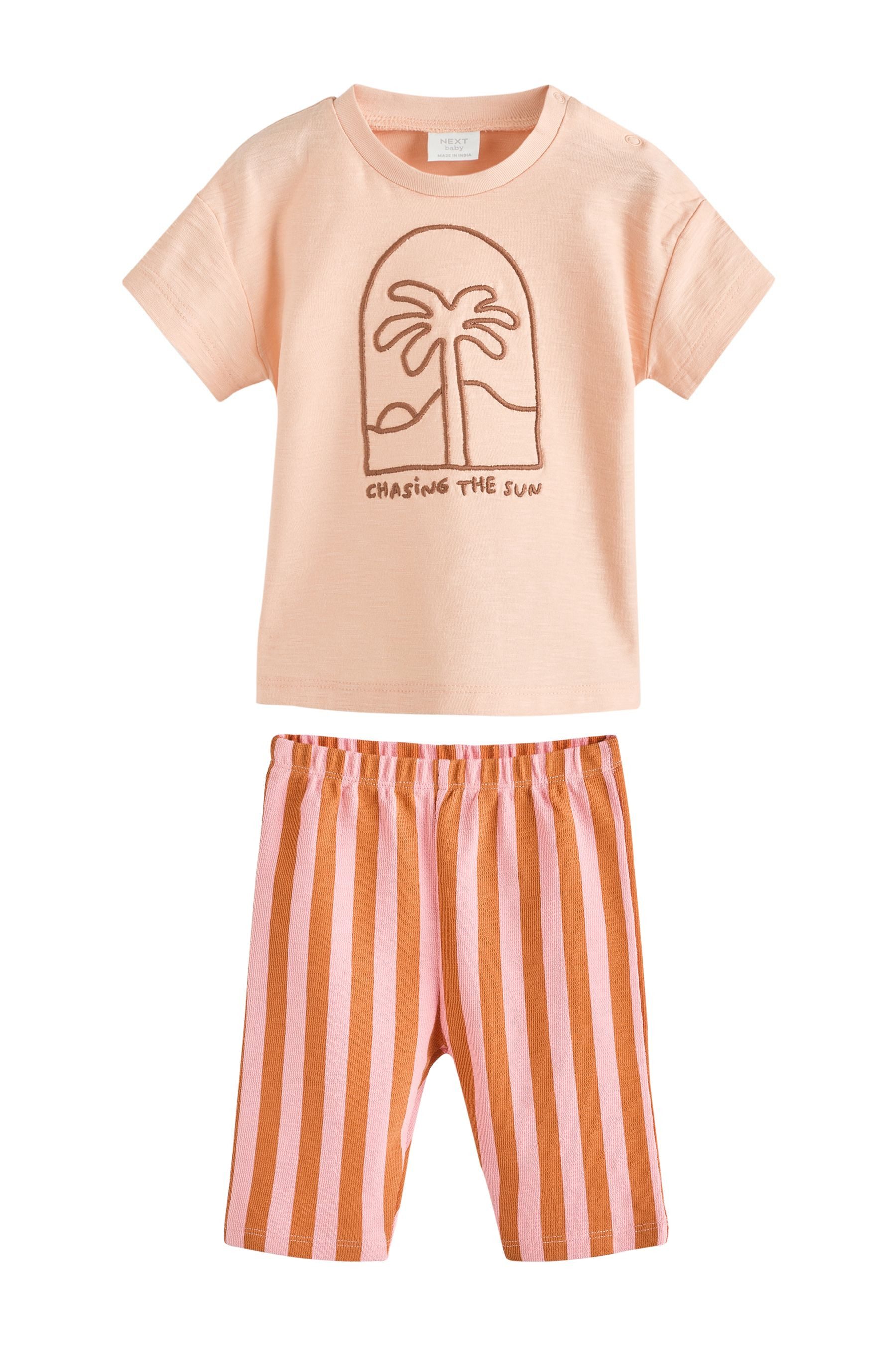 Shirt & Hose Gemustertes Baby-T-Shirt und Hose im Set