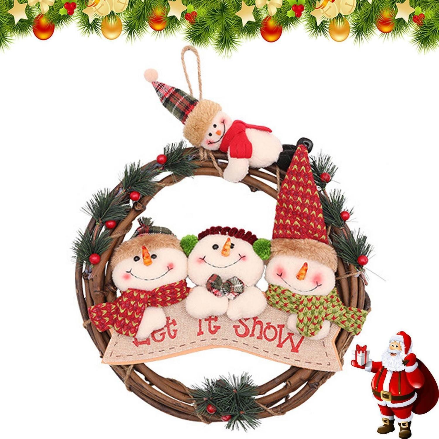 LuxusKollektion Adventskranz Weihnachtskranz Schneemann 30cm