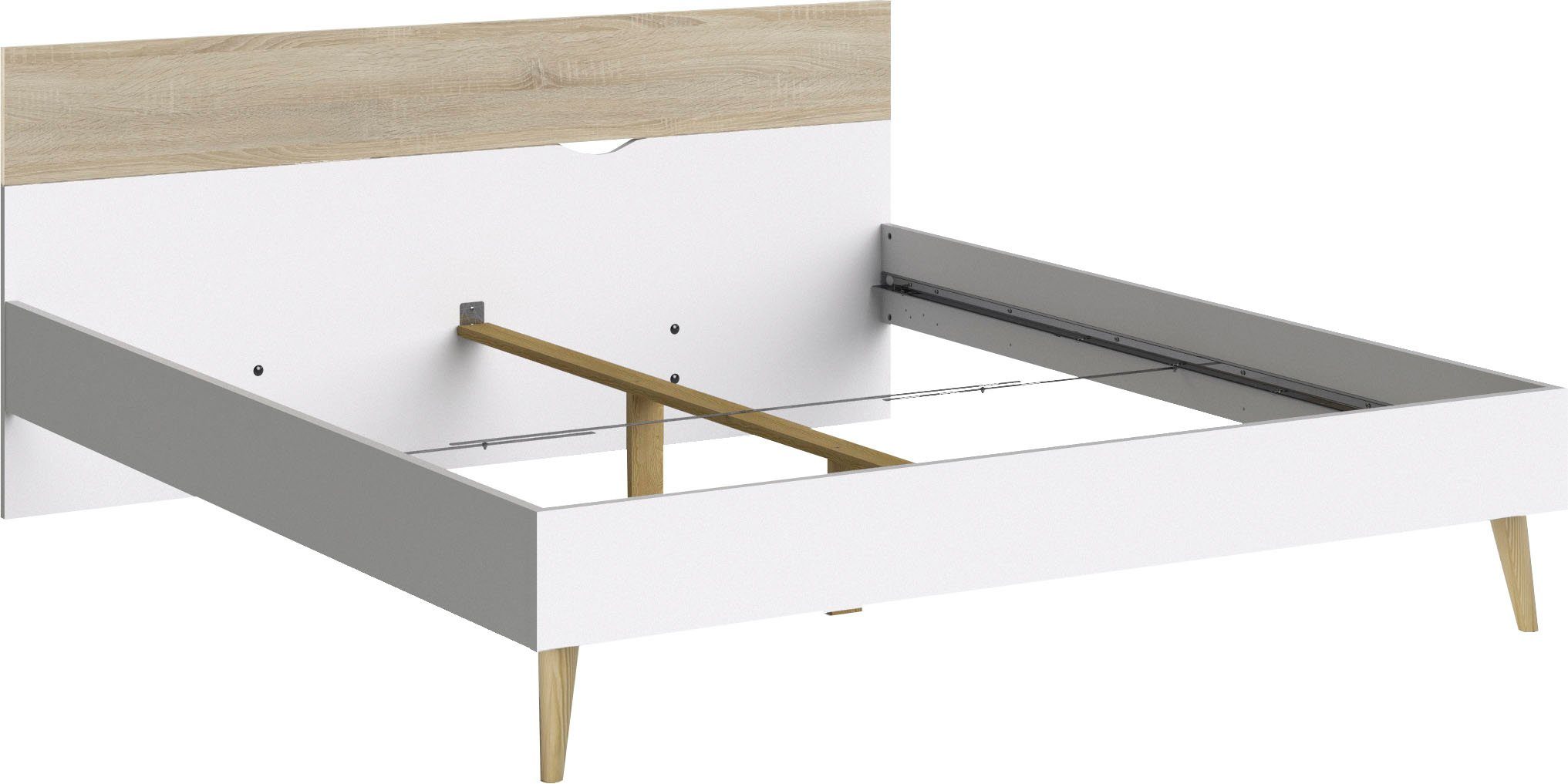 andas Bett OSLO, mit Eichenholzbeinen, Liegefläche 180/200 cm