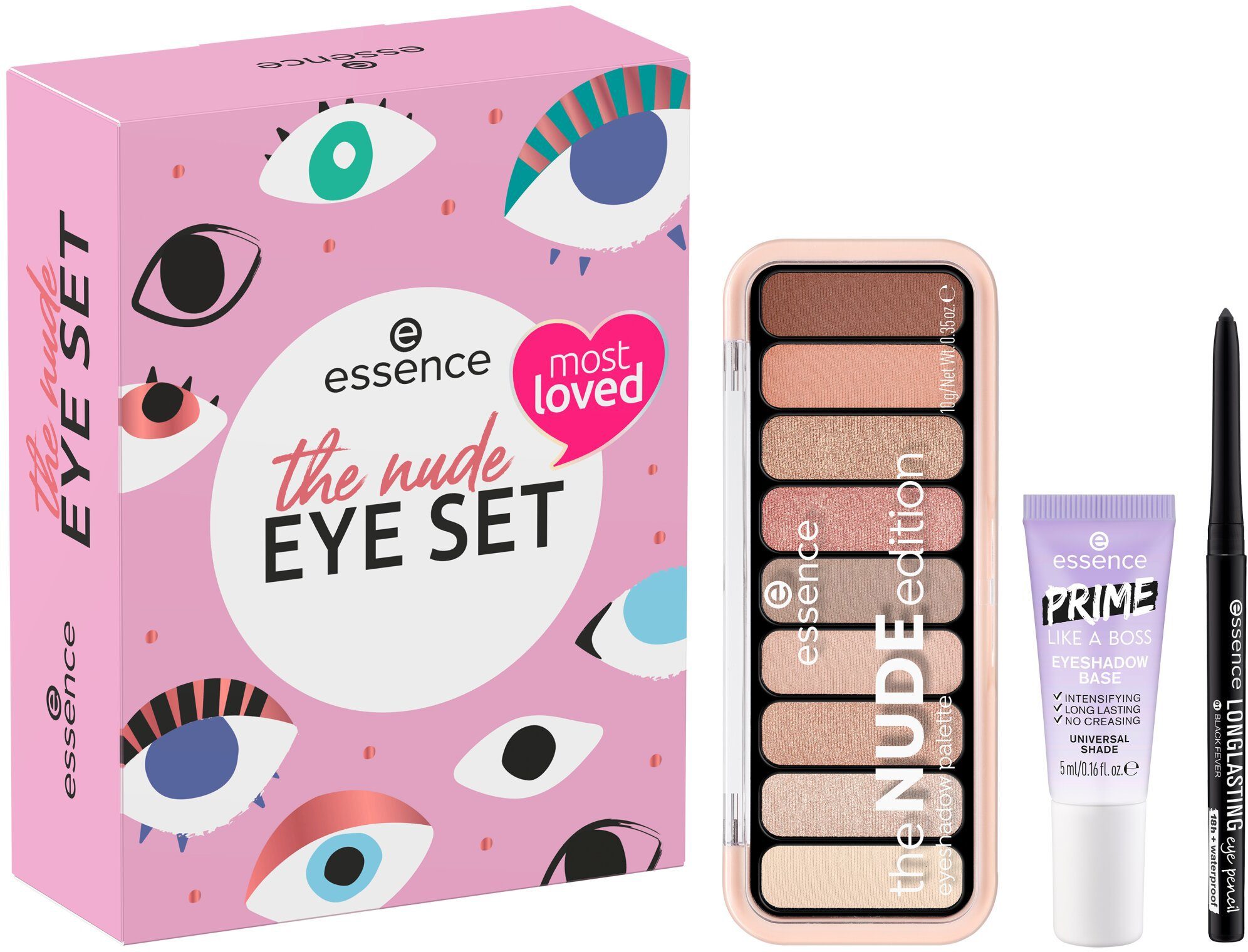 Essence Augen-Make-Up-Set the nude eye set, 3-tlg., Lidschattenpalette und Kajal, vegan