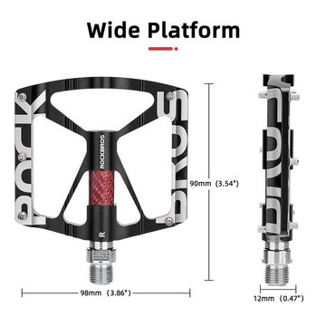 ROCKBROS Fahrradpedale 9/16" Aluminiumlegierung MTB Pedale Mit Abgedichtete Lager