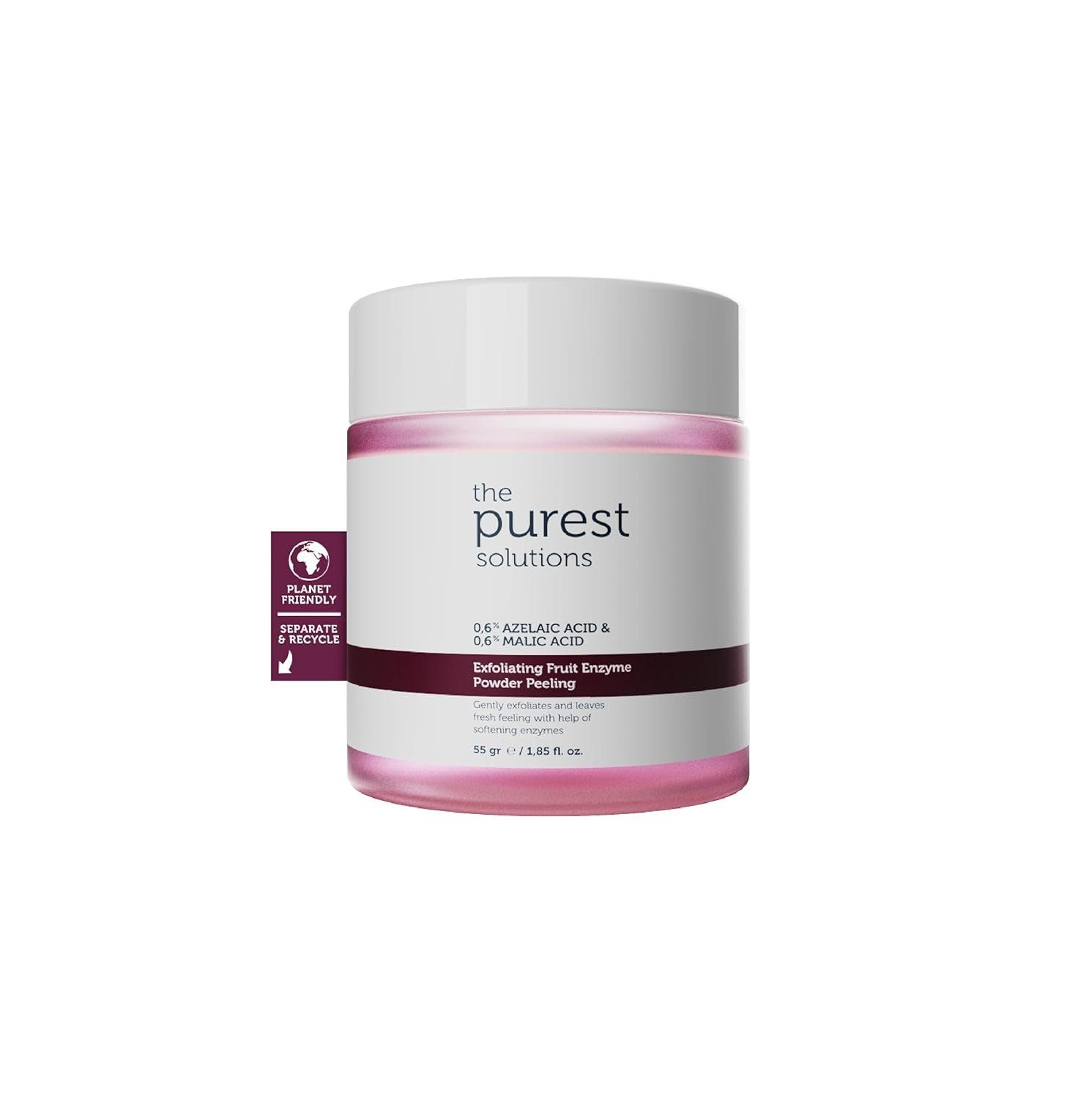 The Purest Solutions Gesichtspeeling Fruchtenzympulver Peeling Exfoliator 0,6% Azelainsäure 0,6% Apfelsäure