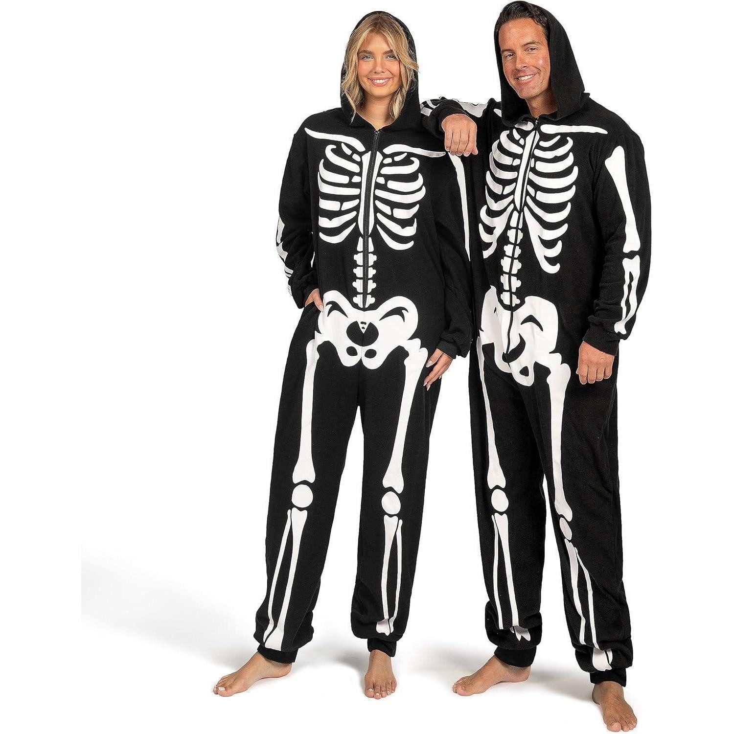 LuxusKollektion Monster-Kostüm Skelett Jumpsuit Pyjama Kapuze Männer Halloween Cosplay Kostüm