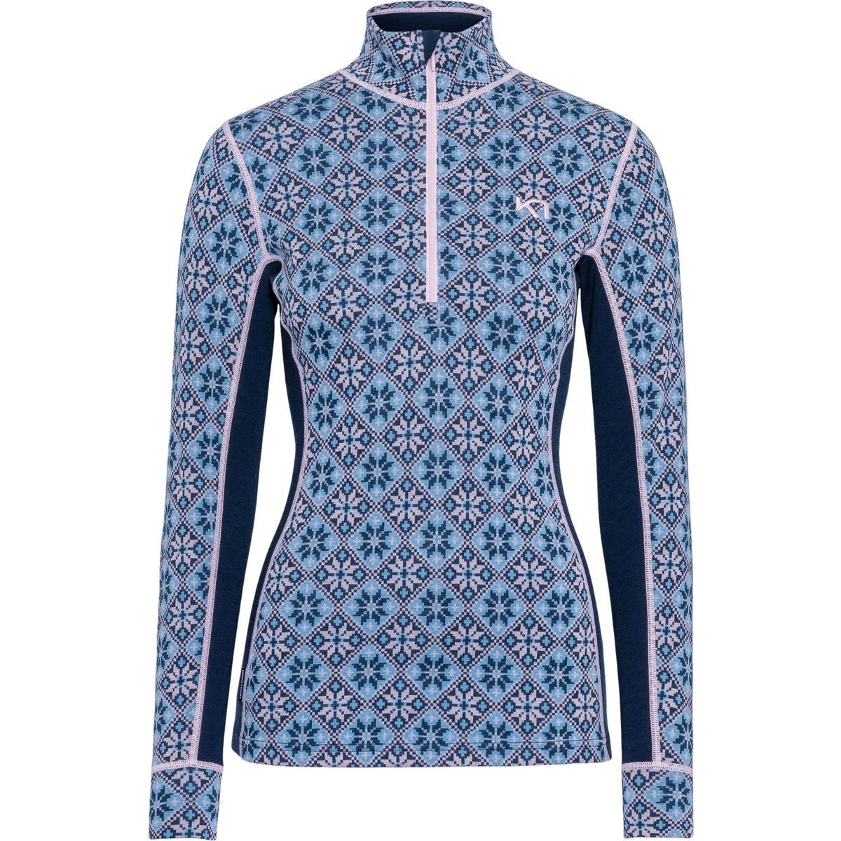 Kari Traa Layershirt Rose Half-Zip Hochwertige Merinowolle und strategische Stretchgewebe-Einsätze für