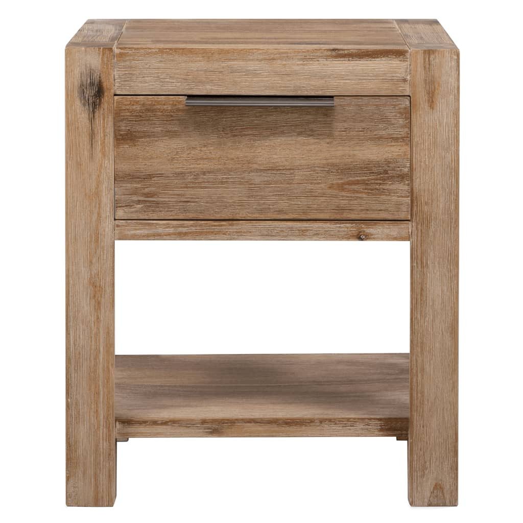 vidaXL Nachttisch NA Nachttisch mit Schublade 40x30x48 cm Masivholz Akazie