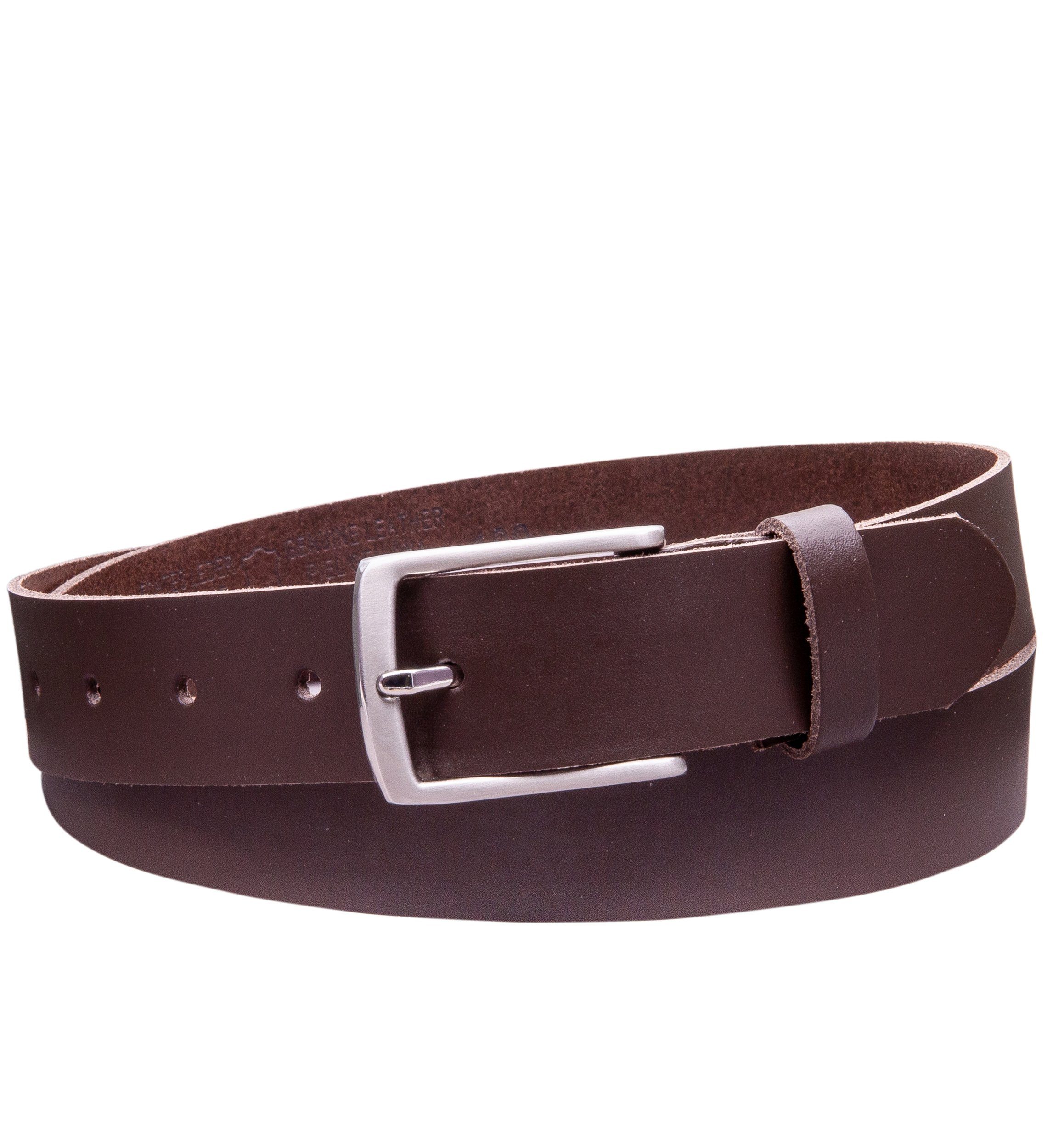 COLOGNEBELT Ledergürtel OM311-SL-Dunkelbraun MADE IN GERMANY, Dunkelbraun Kürzbar, 100 % Echtleder, Aus einem Stück, Unisex