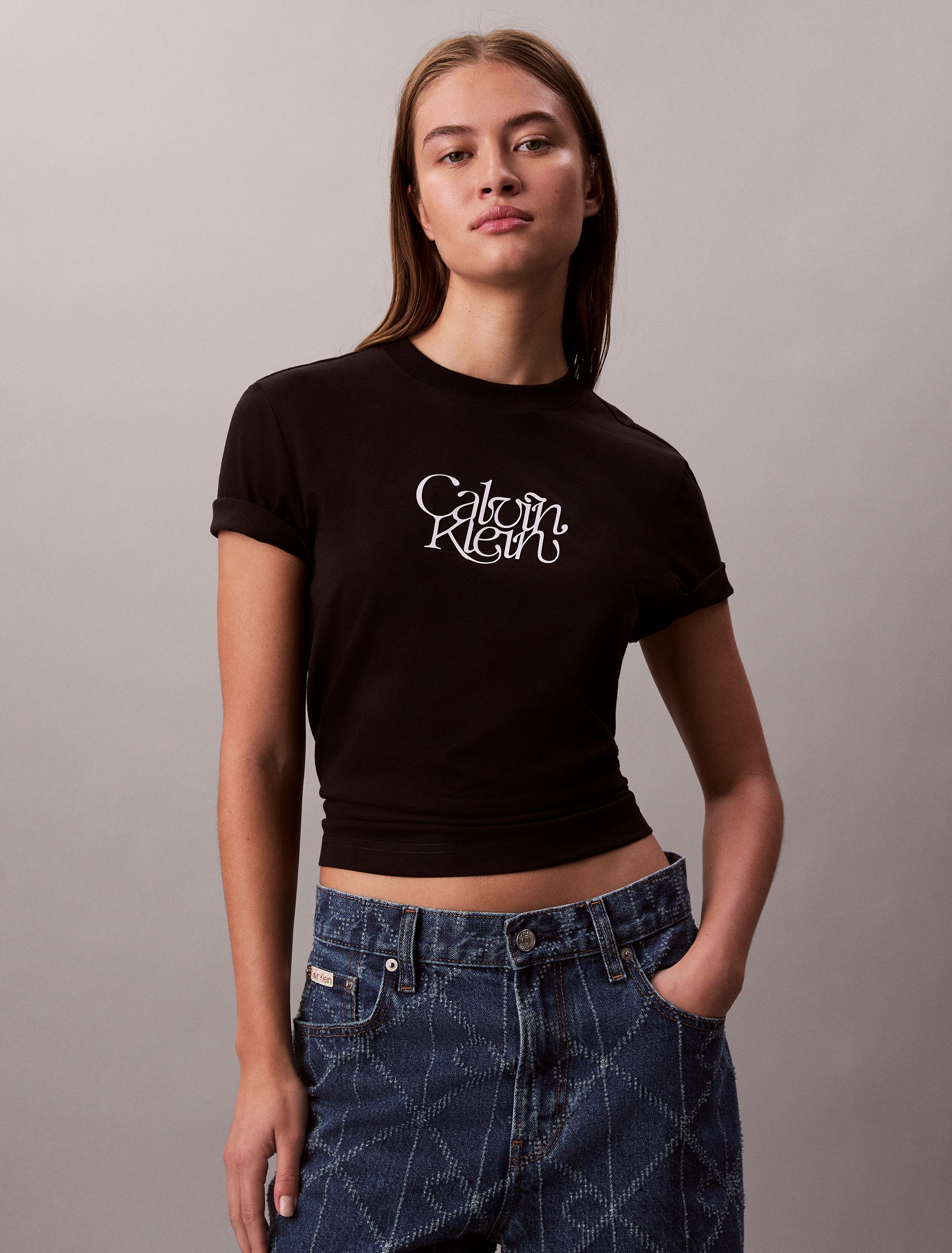 Calvin Klein Jeans T-Shirt SS FITTED SCRIPT CALVIN KLEIN TE Mit Rundhalsaus günstig online kaufen