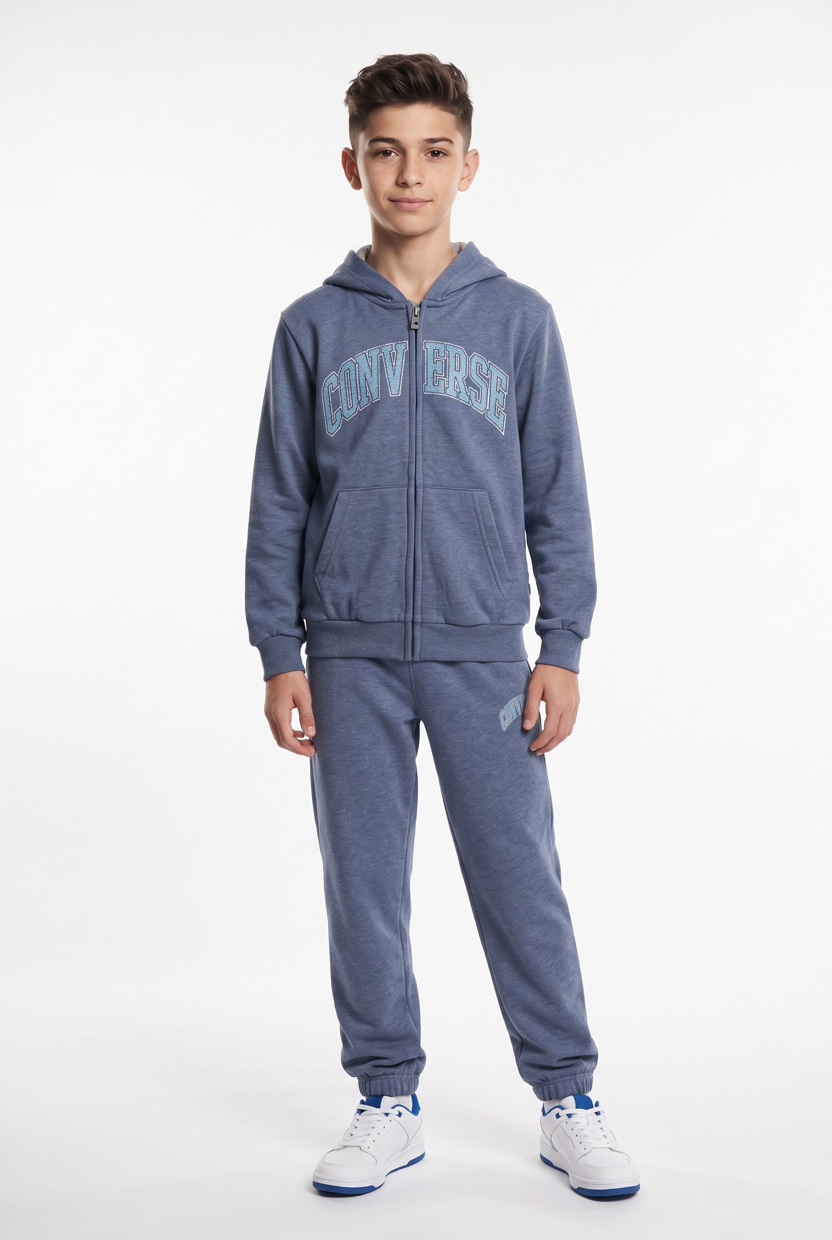 Converse Jogginganzug CNVB HERITAGE FT FULL ZIP SET (2-tlg), für Kinder und Jugendliche, zweiteiliges Set