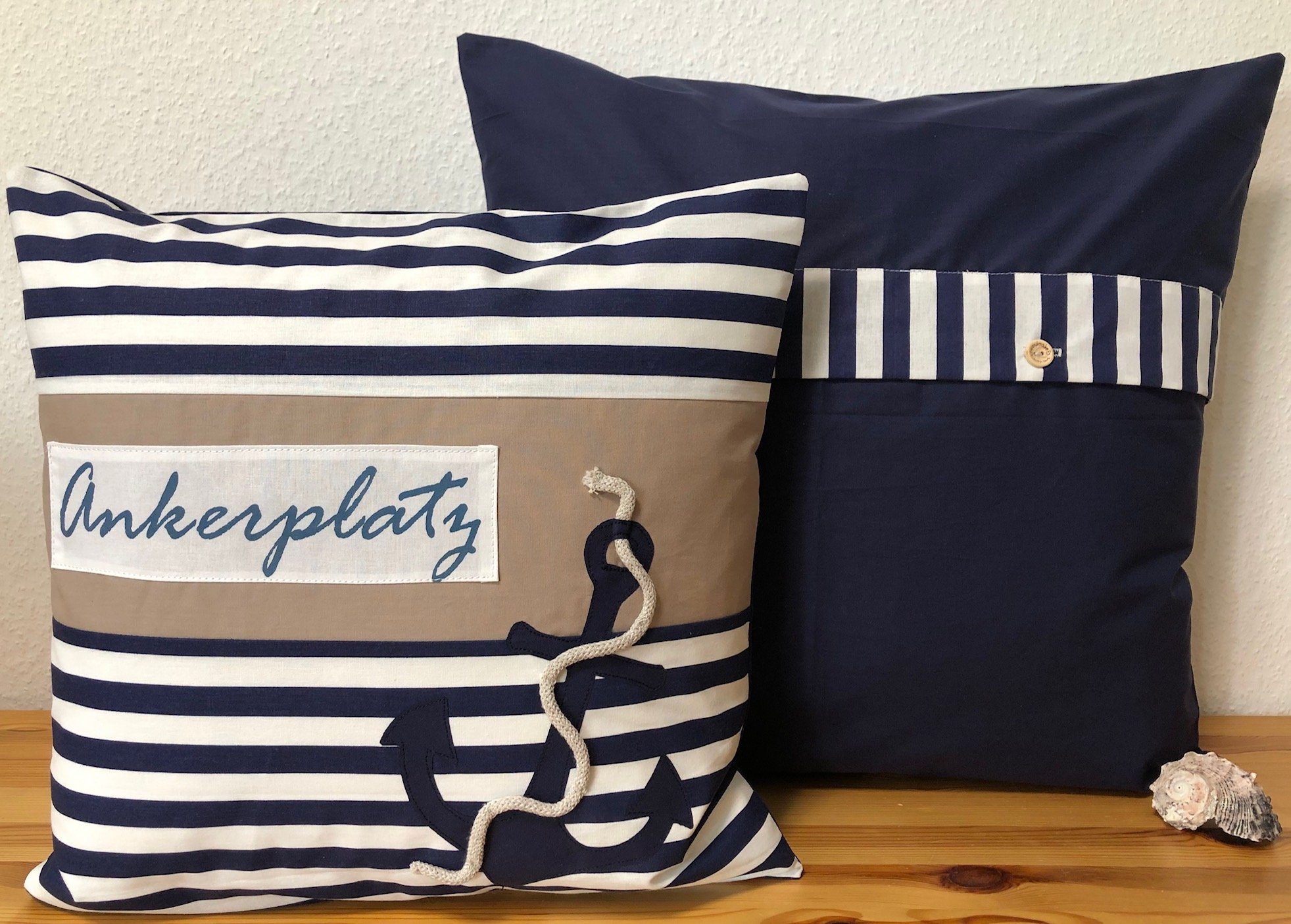 Ammerkind Dekokissen Ankerplatz blau, Kissenhülle ohne günstig online kaufen