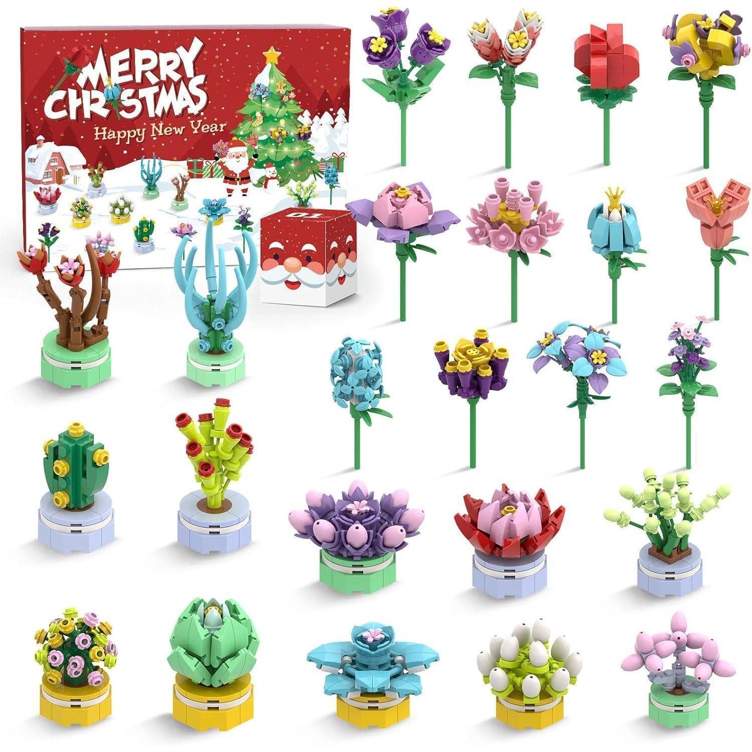 LuxusKollektion Spielzeug-Adventskalender Adventskalender 2024 Mädchen 24er Pack Sukkulenten
