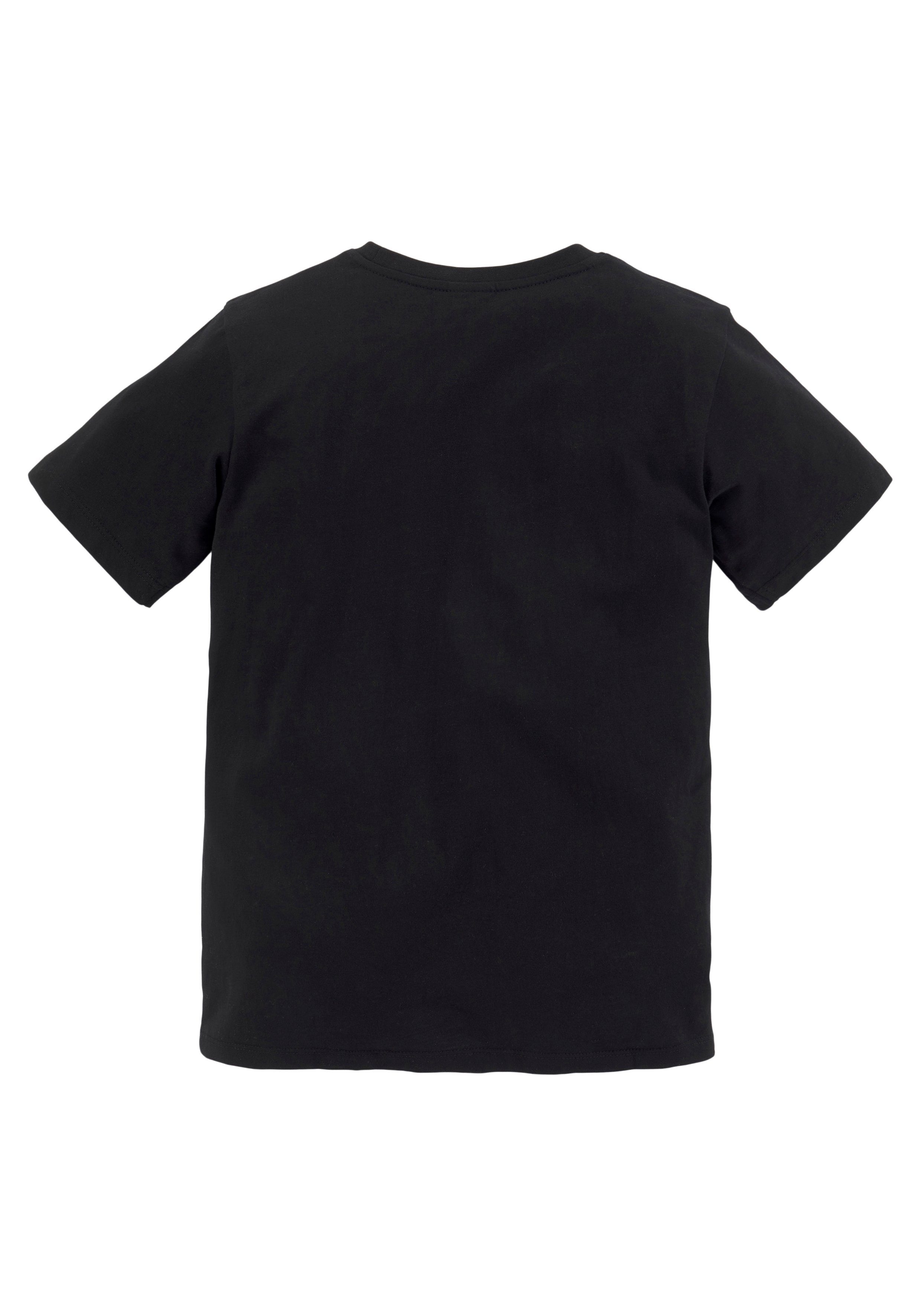 KIDSWORLD T-Shirt Mit Löwenprint: LION WITH BLUE EYES Kurzarm, Basic-Passform, mit trendigem Druck, Rundhalsausschnitt