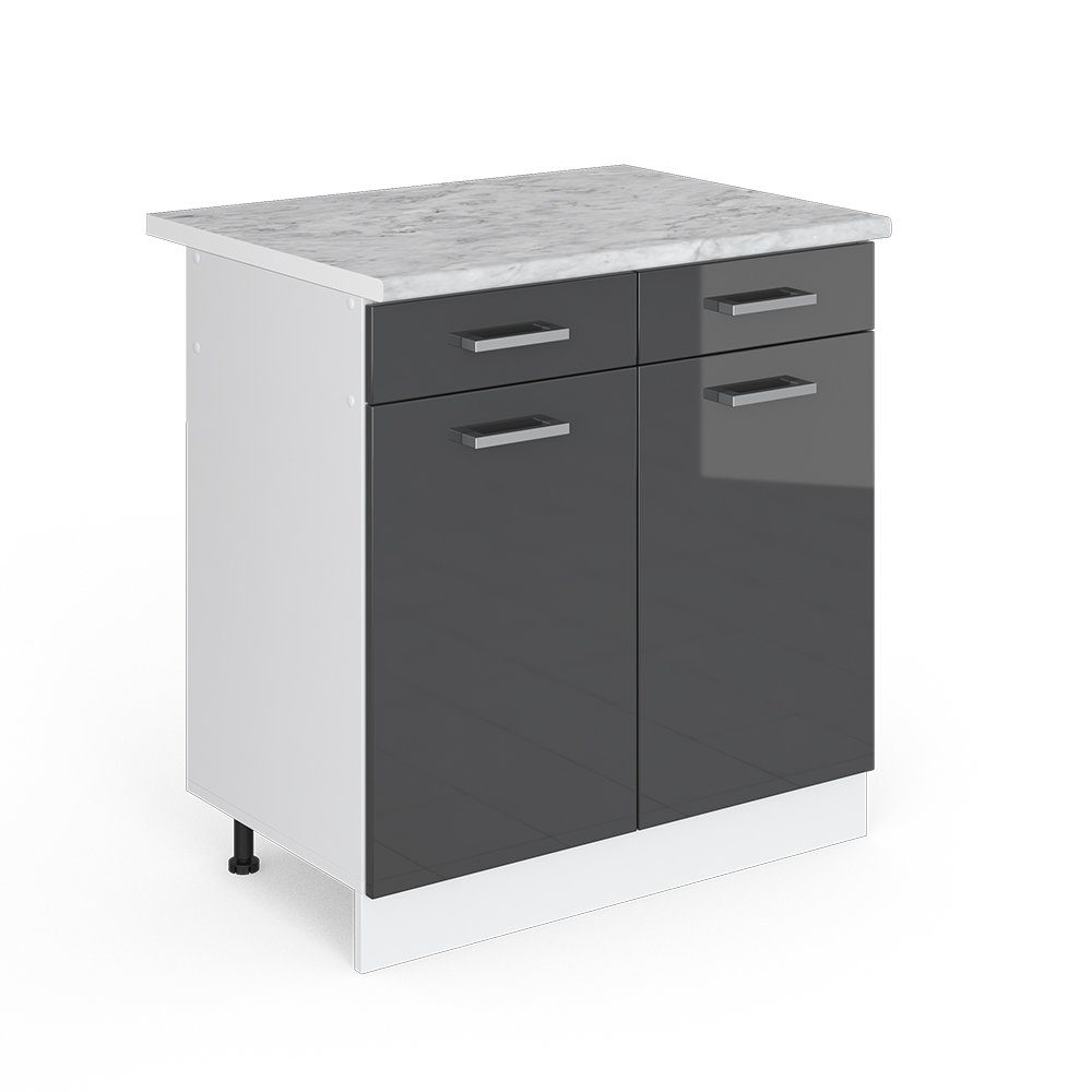 Vicco Unterschrank R-Line, Anthrazit Hochglanz/Weiß, 80 günstig online kaufen