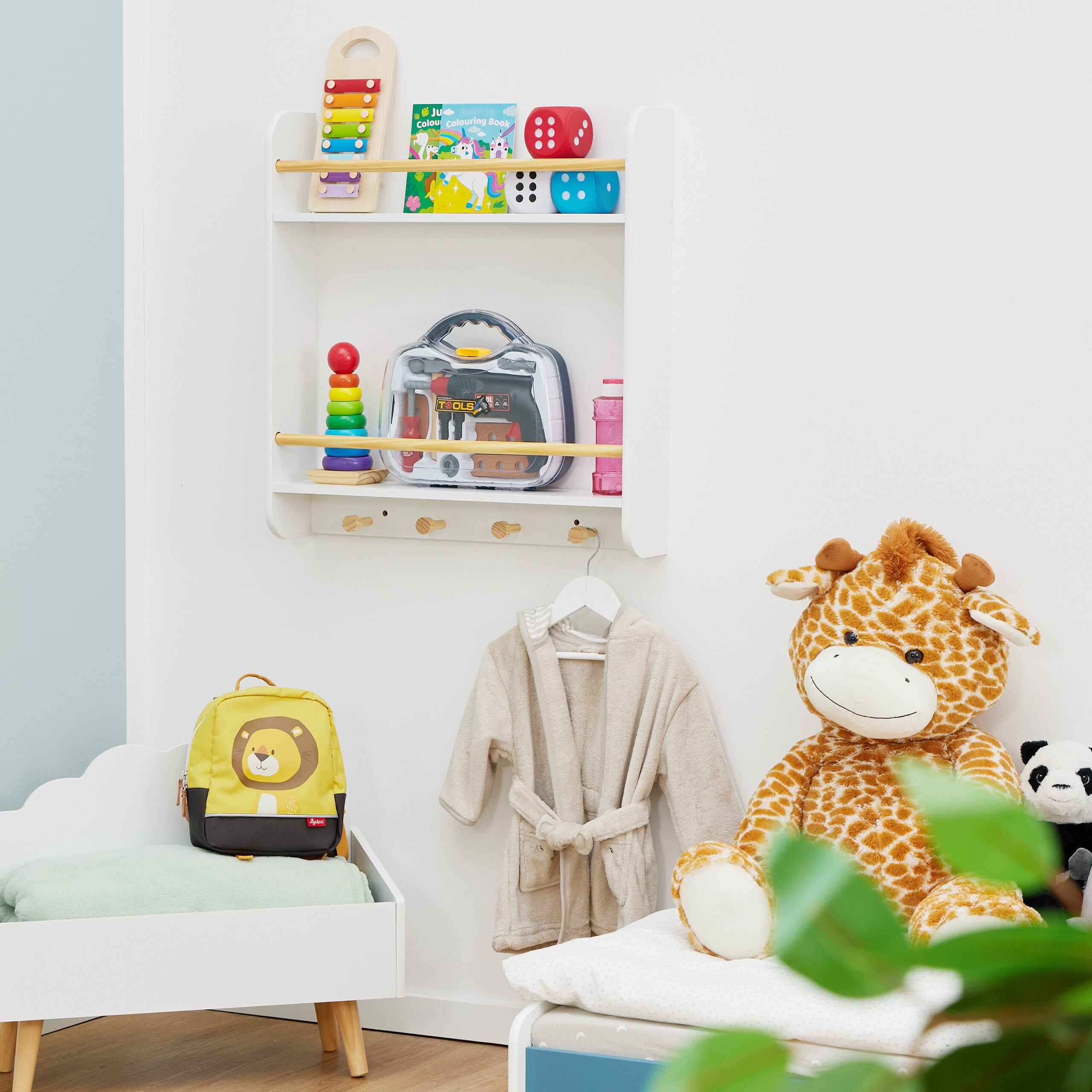 relaxdays Kinderregal 2 Ablagen und 4 günstig online kaufen