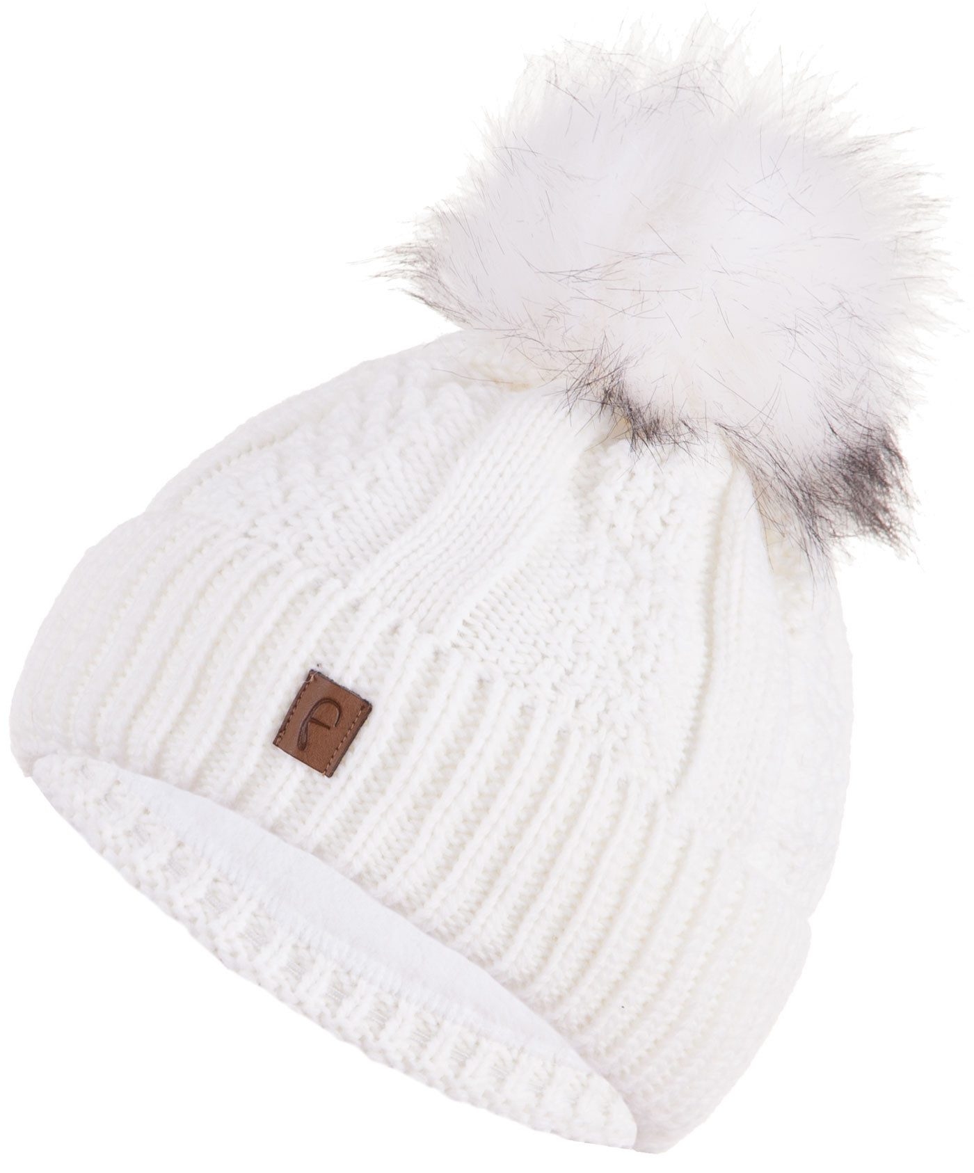 Faera Bommelmütze Wintermütze Damen Herren Mütze Beanie Haube gefüttert Bommelmütze 13