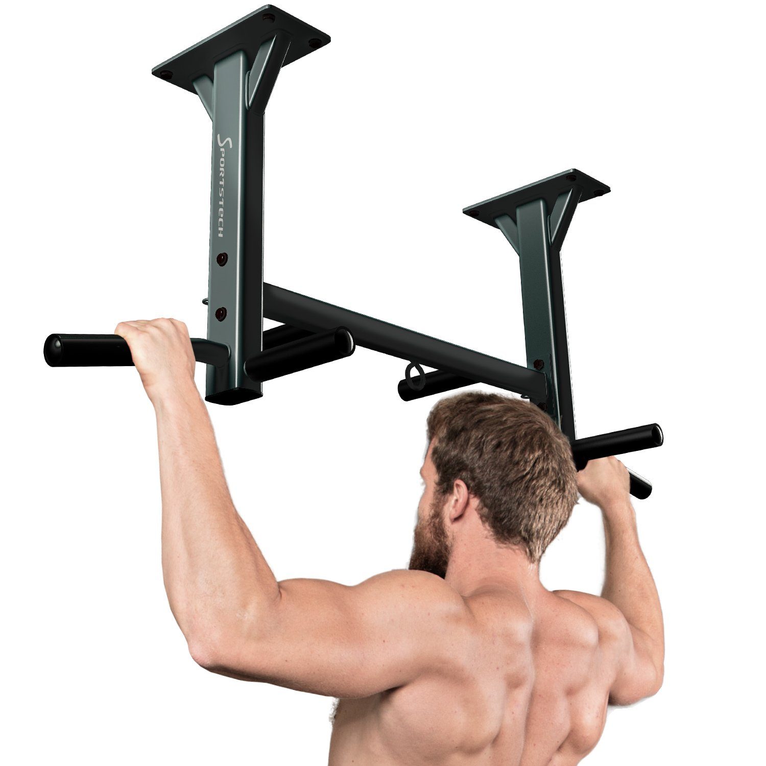 Sportstech Klimmzugstange KS400, 3 Ösen,6 Griffe, extrem stabil