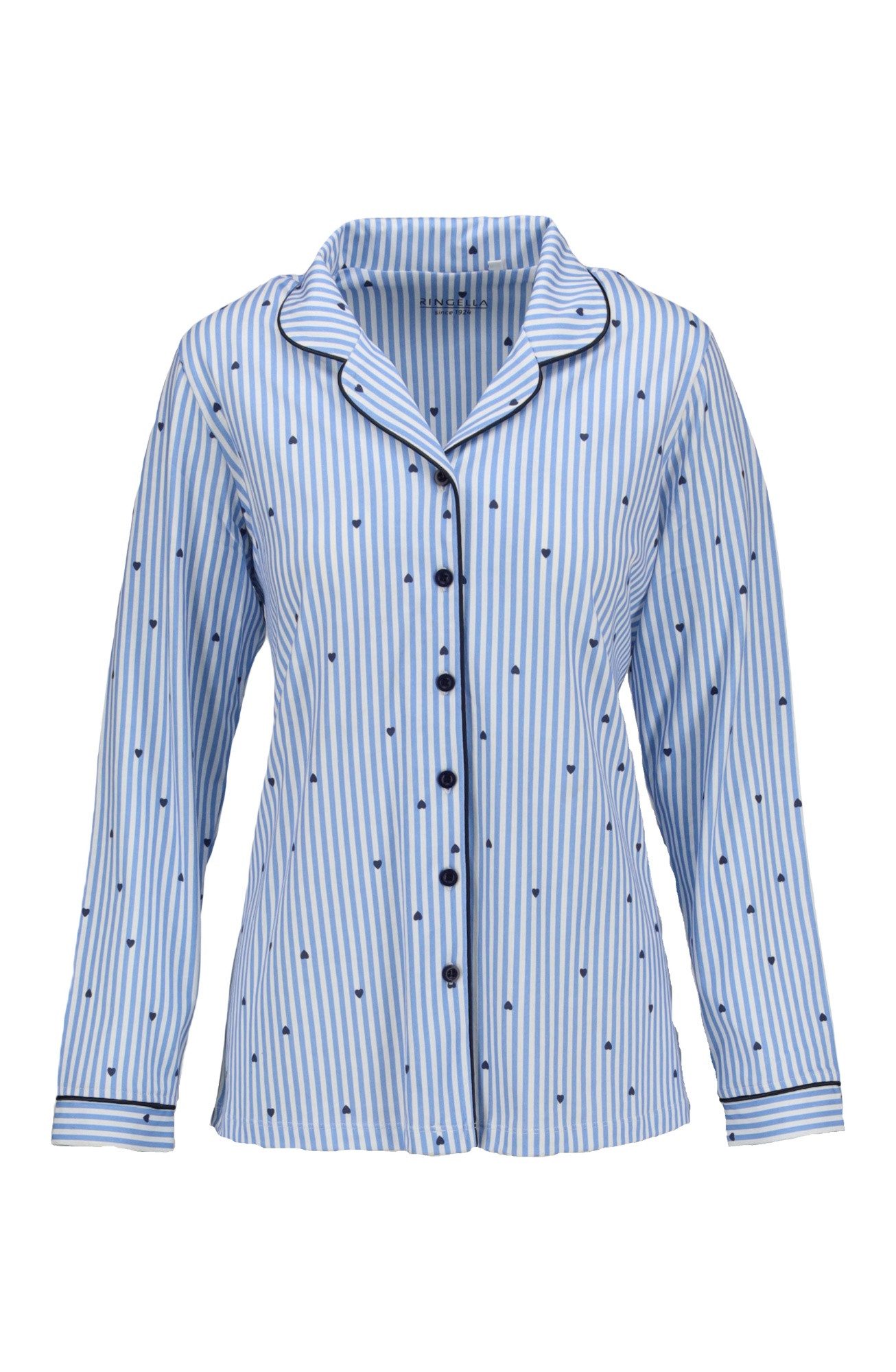 Ringella Pyjama Langarm mit durchgeknöpftem Oberteil (2 tlg) Single Jersey aus reiner Baumwolle – Bild 3 von 5