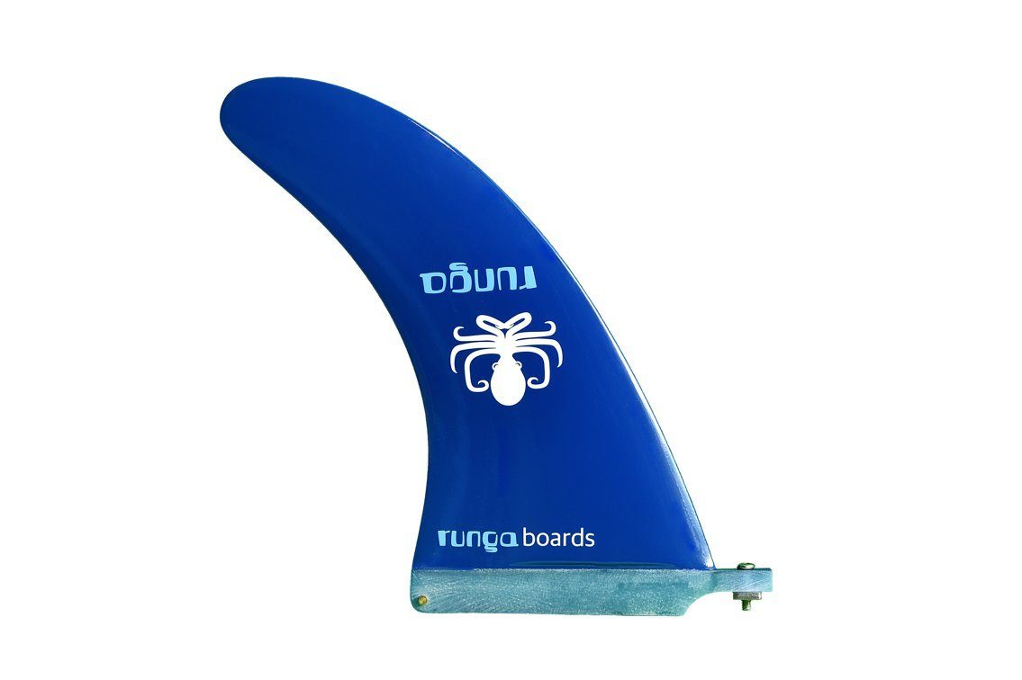 Up coiled leash Hard Puaawai Finnen-Set) Paddling SUP-Board 3-tlg. Runga BAMBOO SUP, & Inkl. Allroundboard, Runga-Boards 9.5, BLUE Stand (Set Board