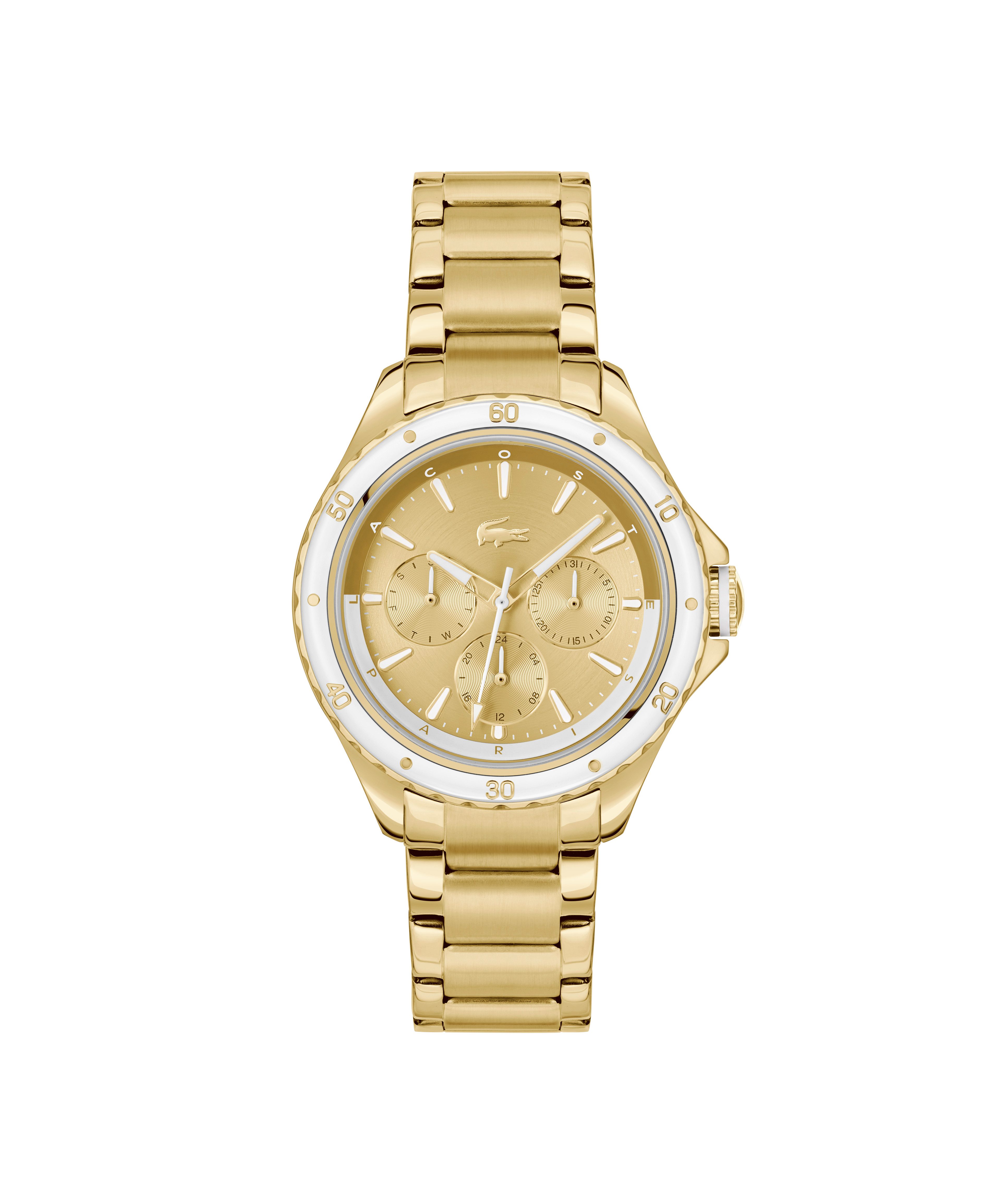 Lacoste Multifunktionsuhr SANTORINI 2001458, Quarzuhr, Armbanduhr, Damenuhr, Edelstahlarmband, analog