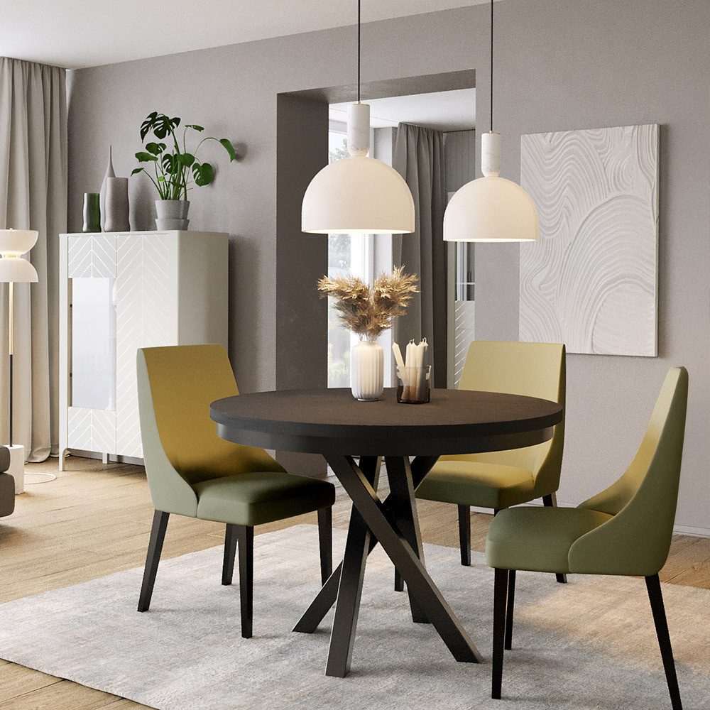 Lomadox Esszimmer-Set MAZARA-161, (Spar-Set, 2-St., Esstisch Highboard), Esszimmermöbel mit Fischgrät Dekor, Push-to-Open, Softclose-Funktion